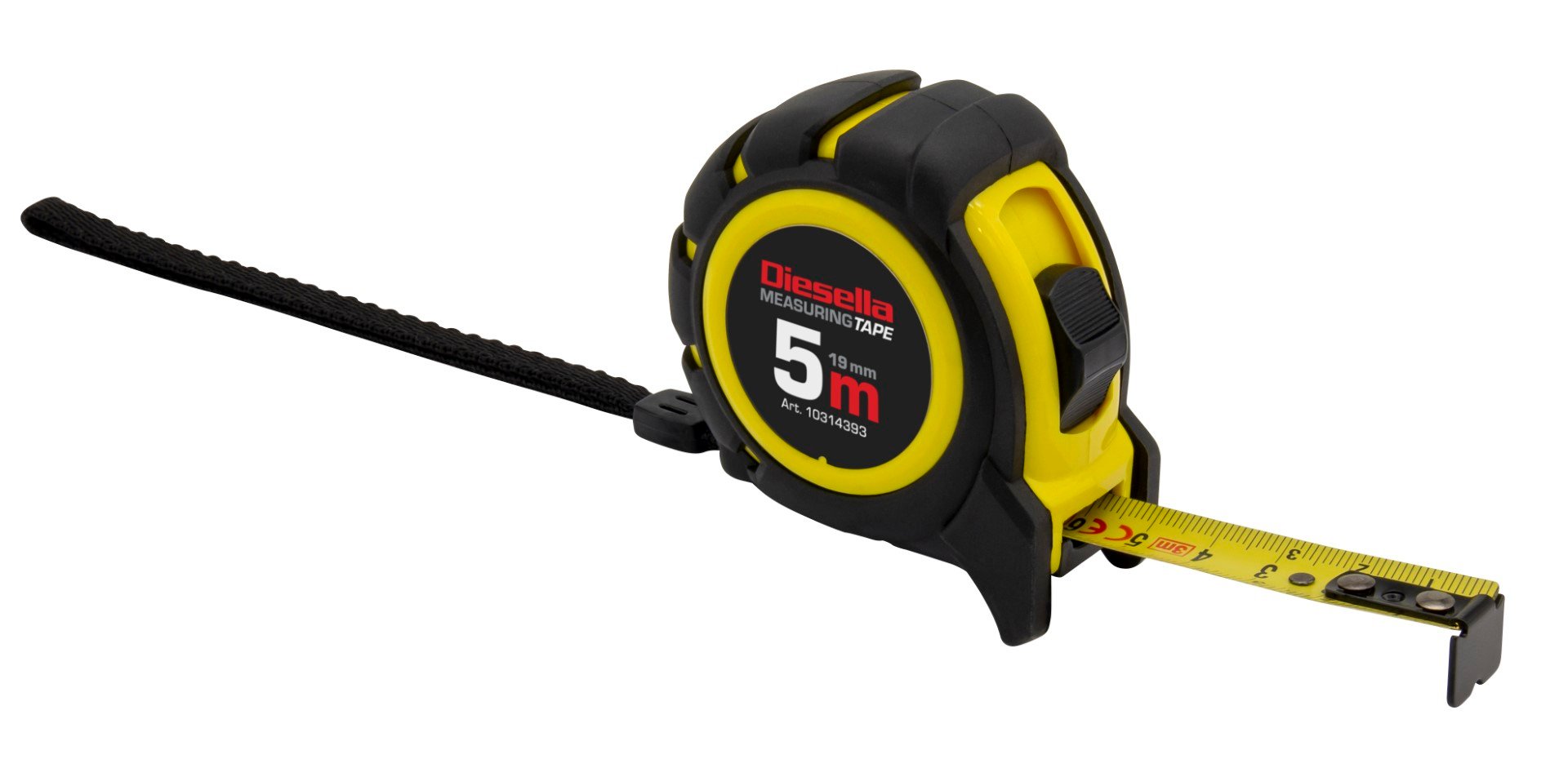 Båndmål 5Mx19MM Gummibelagt ABS hus med Power-lås