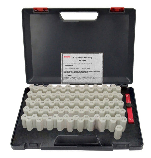 Prøvestiftsæt 9,00-10,0 mm med stigning 0,01 mm toleranceklasse 2 (Â±0,002 mm)