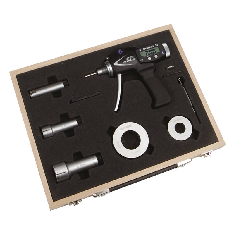 BOWERS SXTH6M-BT Digital 3-punkt hurtigmålings-mikrometer sæt 50-100 mm med pistolgreb og Bluetooth