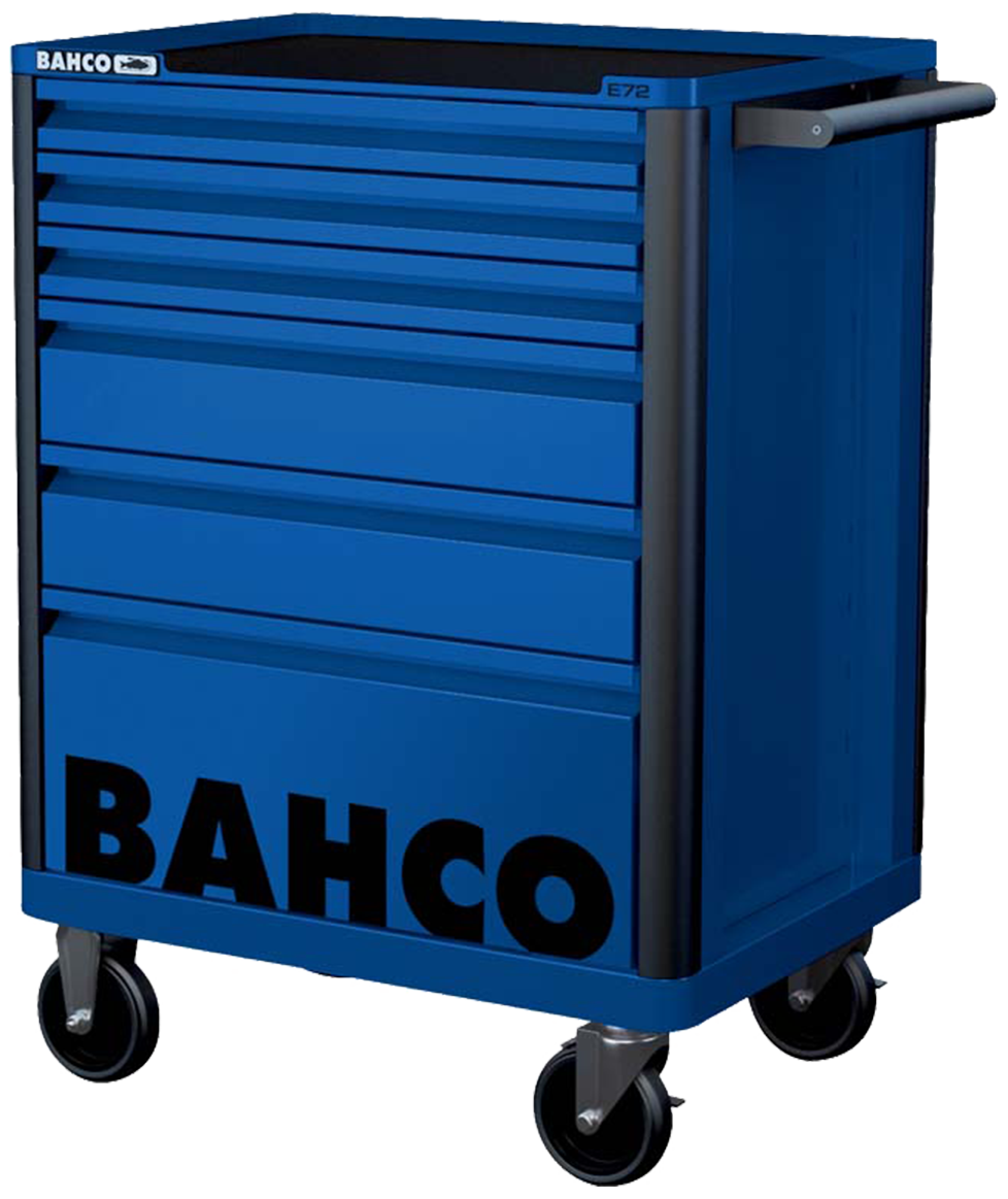 Værktøjsvogn E72 26" m/6 skuffer, tom, blå