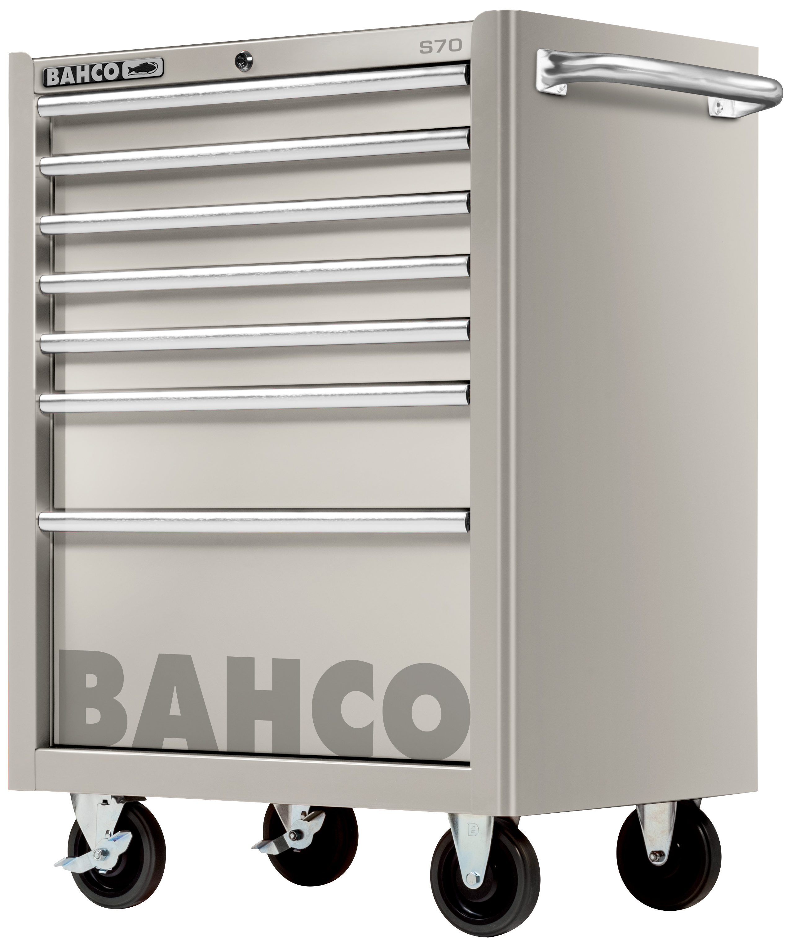 Værkstedsvogn S70 26" rustfrit stål, 7 skuffer