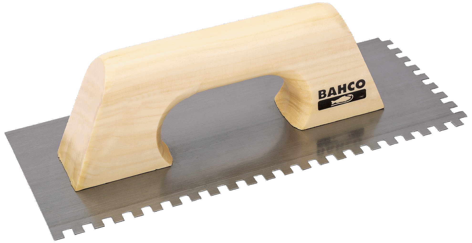 Tandspartel 2092, stål m/træhdt. riflet 300×160mm