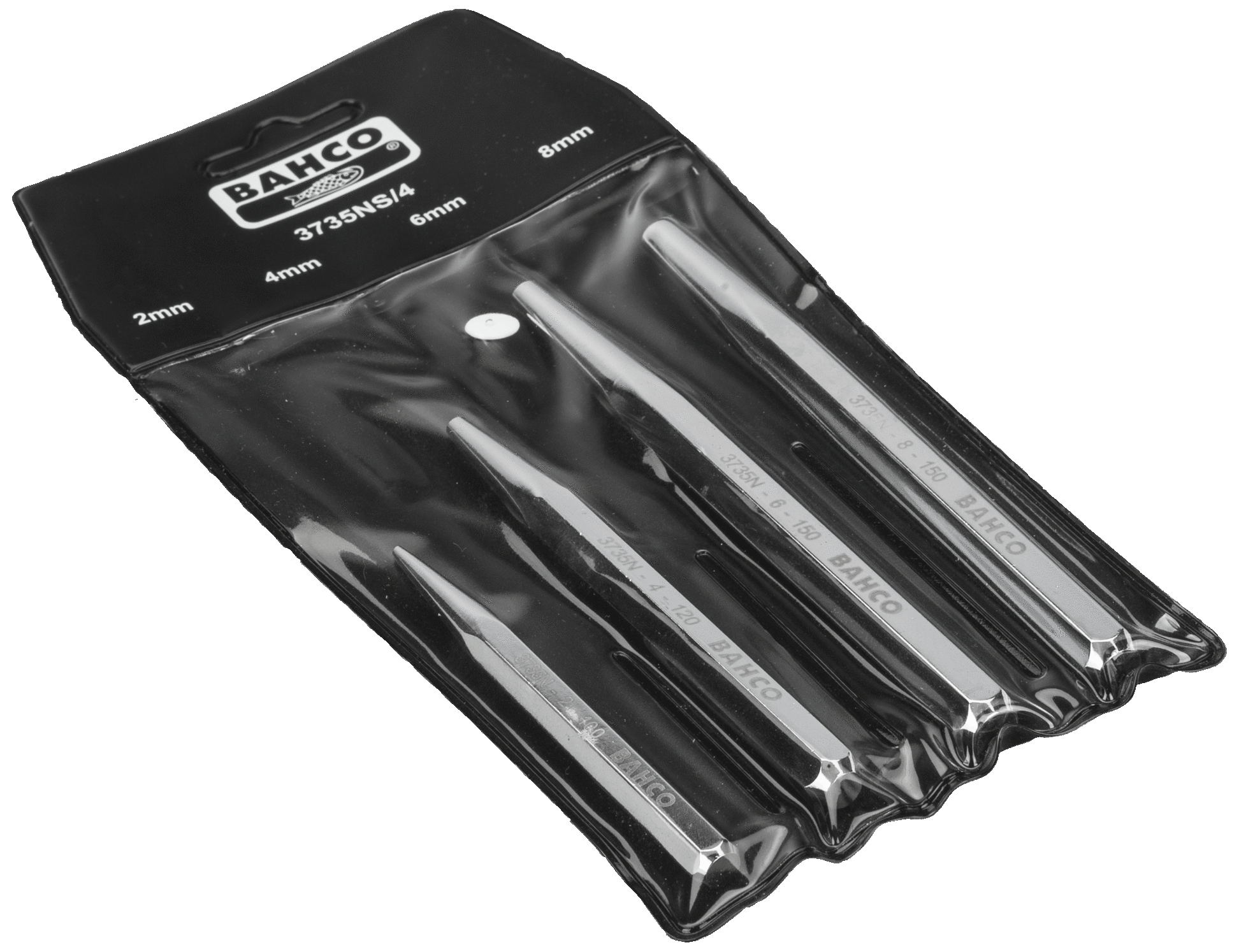 Kørnersæt 3735 krom 2-4-6-8mm, 4stk