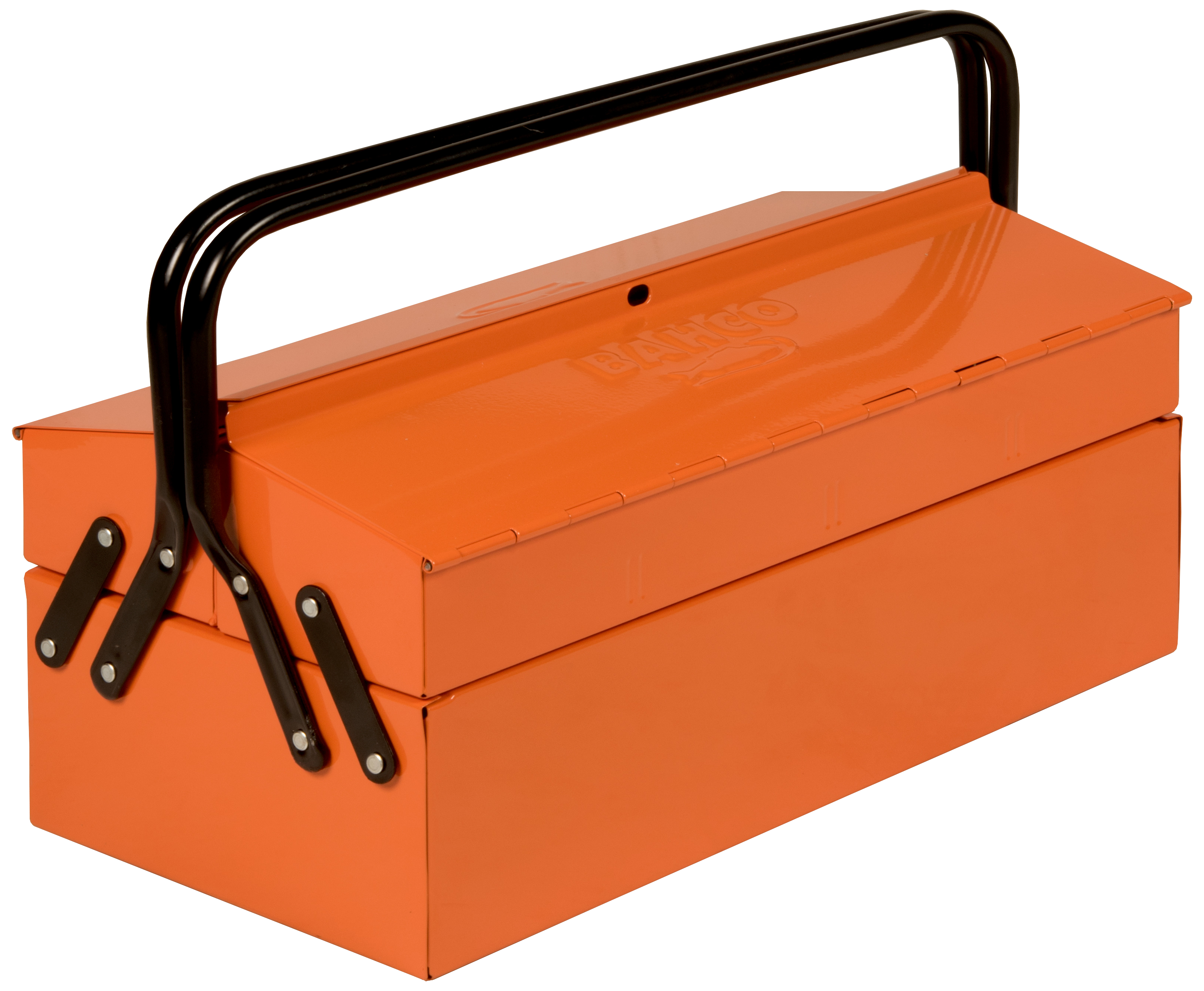 Værktøjskasse m/3-5 rum, 190×400mm, metal, låsbår