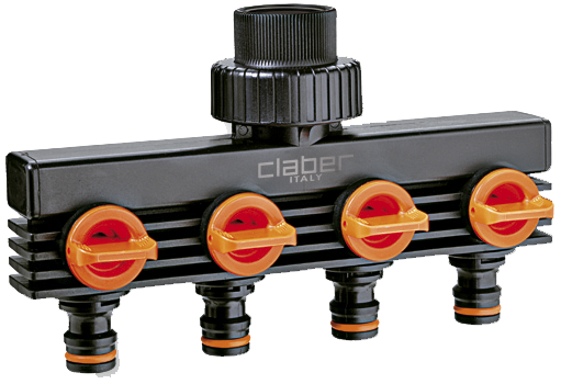 Claber 3/4" tilslutning med 4 udg.