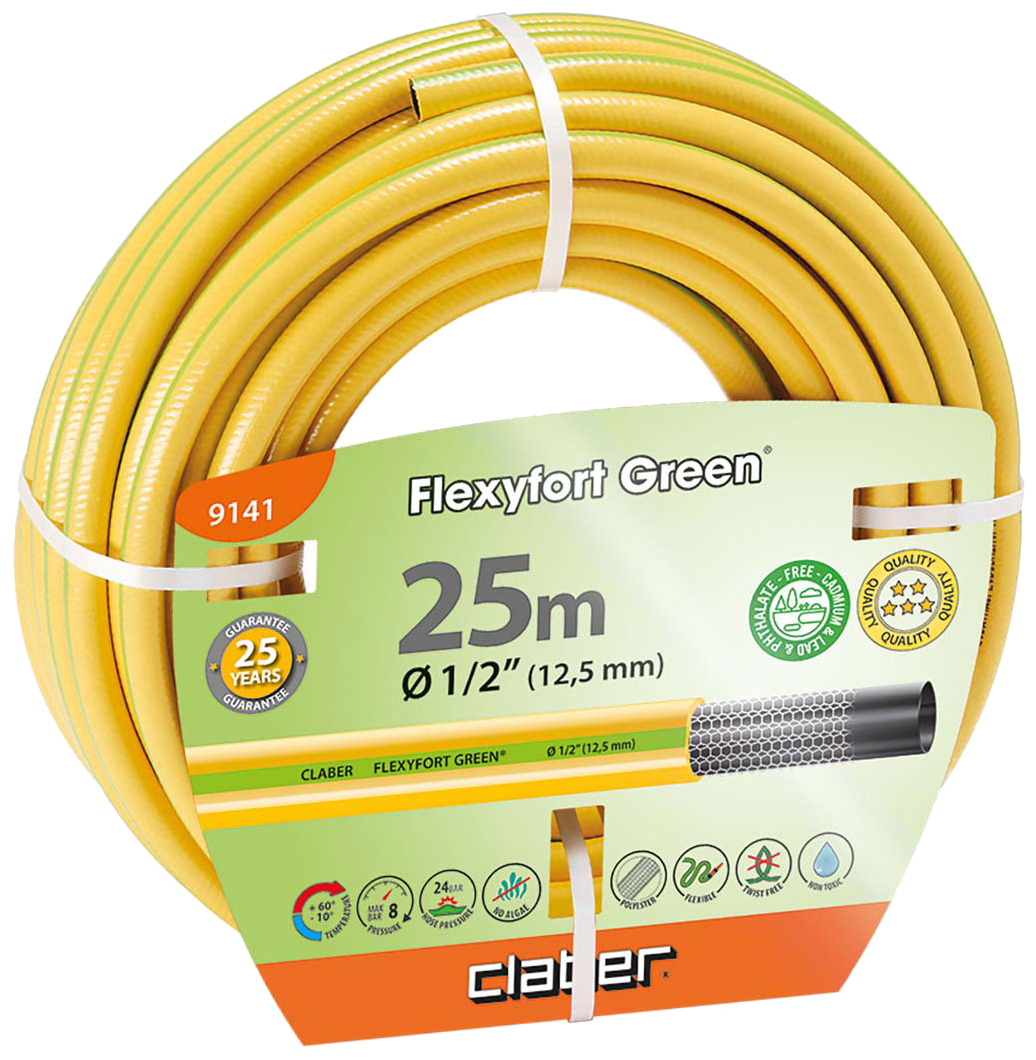 Claber Flexyfort Green vandslange gul 1/2" 25mtr