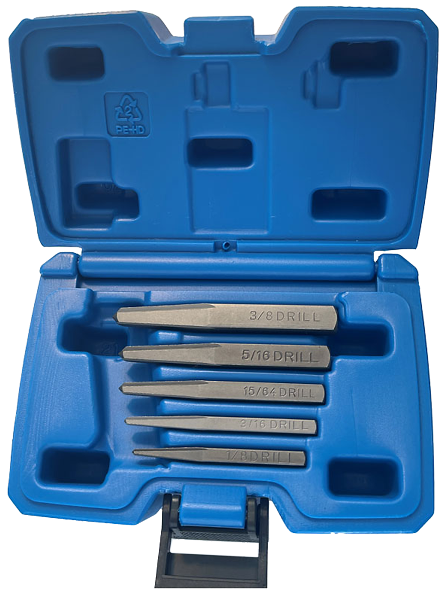 Skrue-/gevindudtrækkersæt firkanttype 3-10mm 5stk