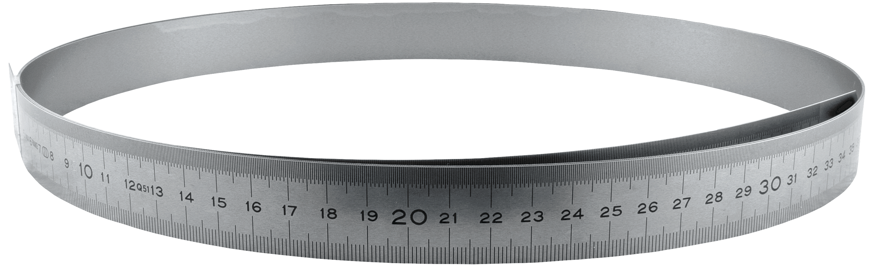 Stållineal 2500×13×0,5mm flextype V-H graduering