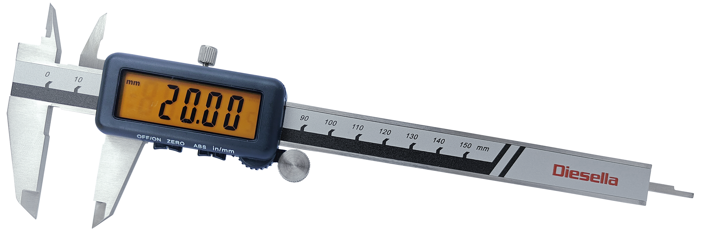 Digital skydelære 0-300×0,01mm ABS, orange display