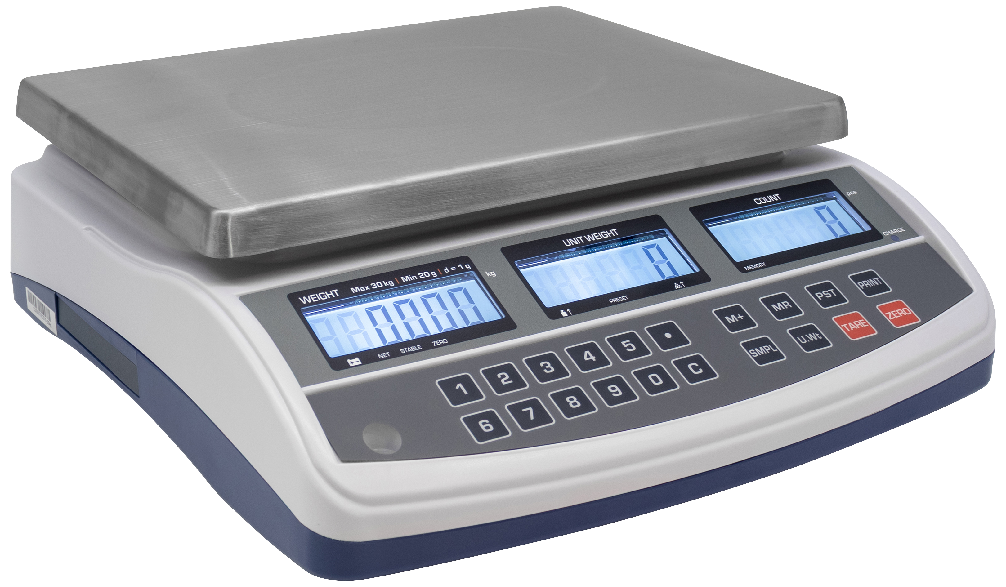 Tællevægt 30kg×1g, vejeplade 230×300mm