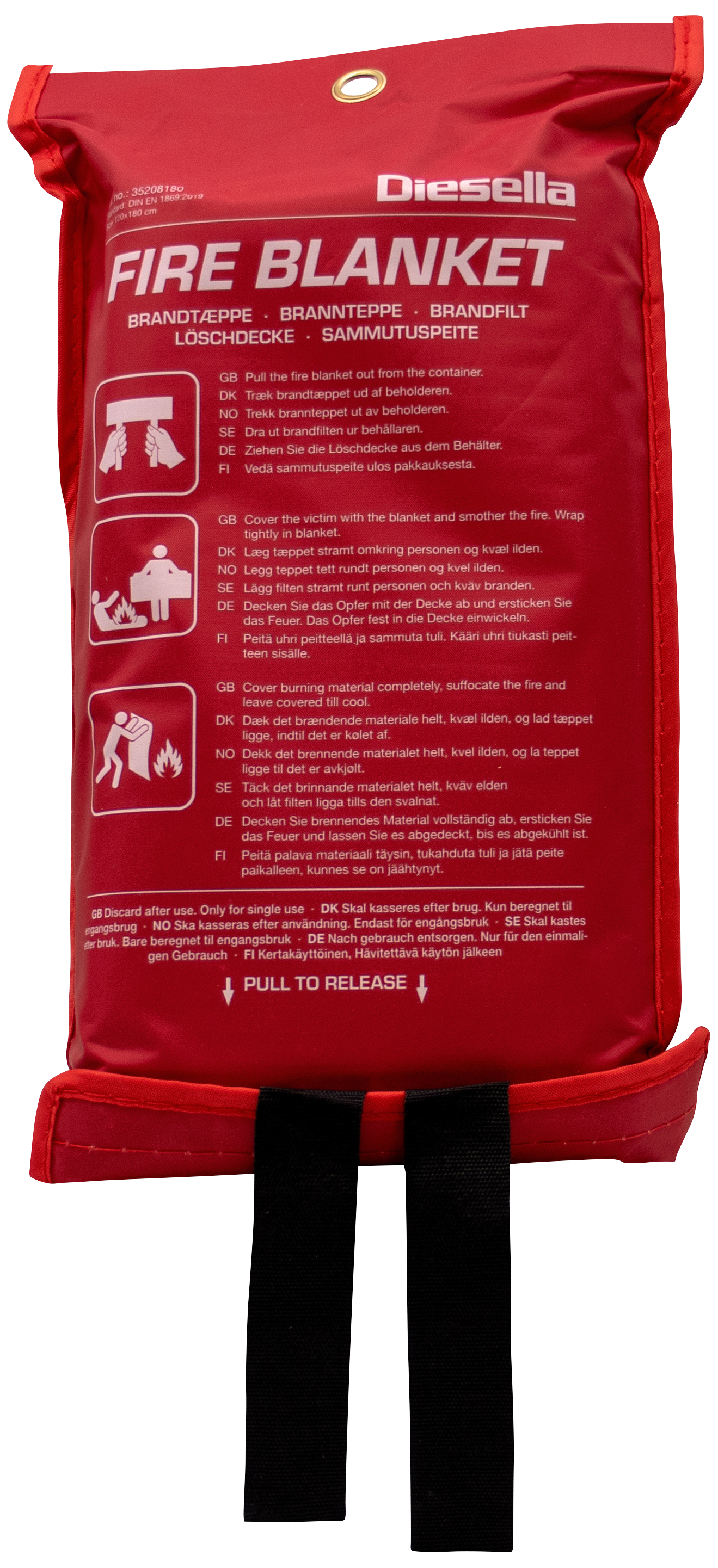 Diesella brandtæppe 120×180cm, silikonebelagt