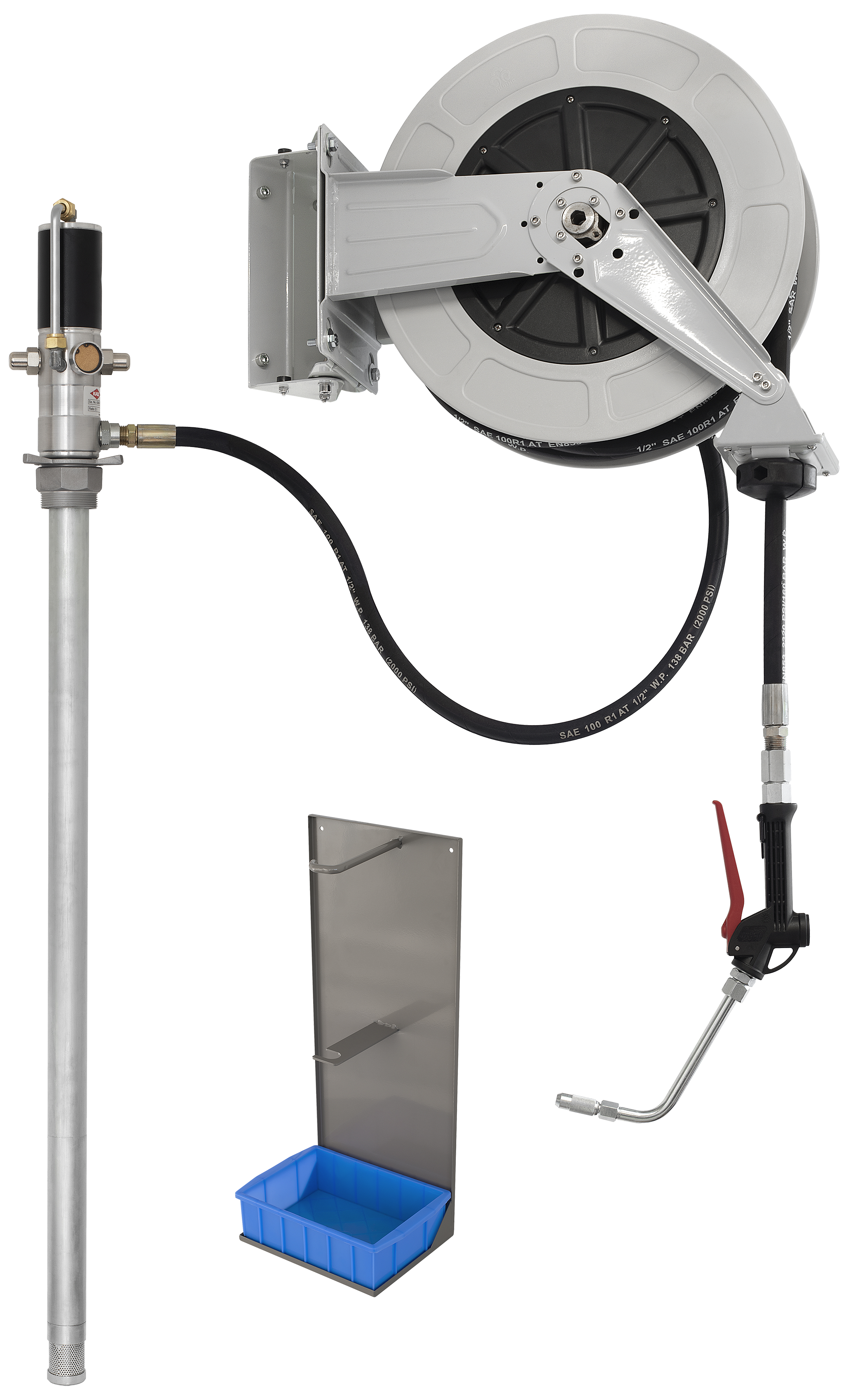 Oliesæt f/208ltr fad, pneum. pumpe & manuel pistol