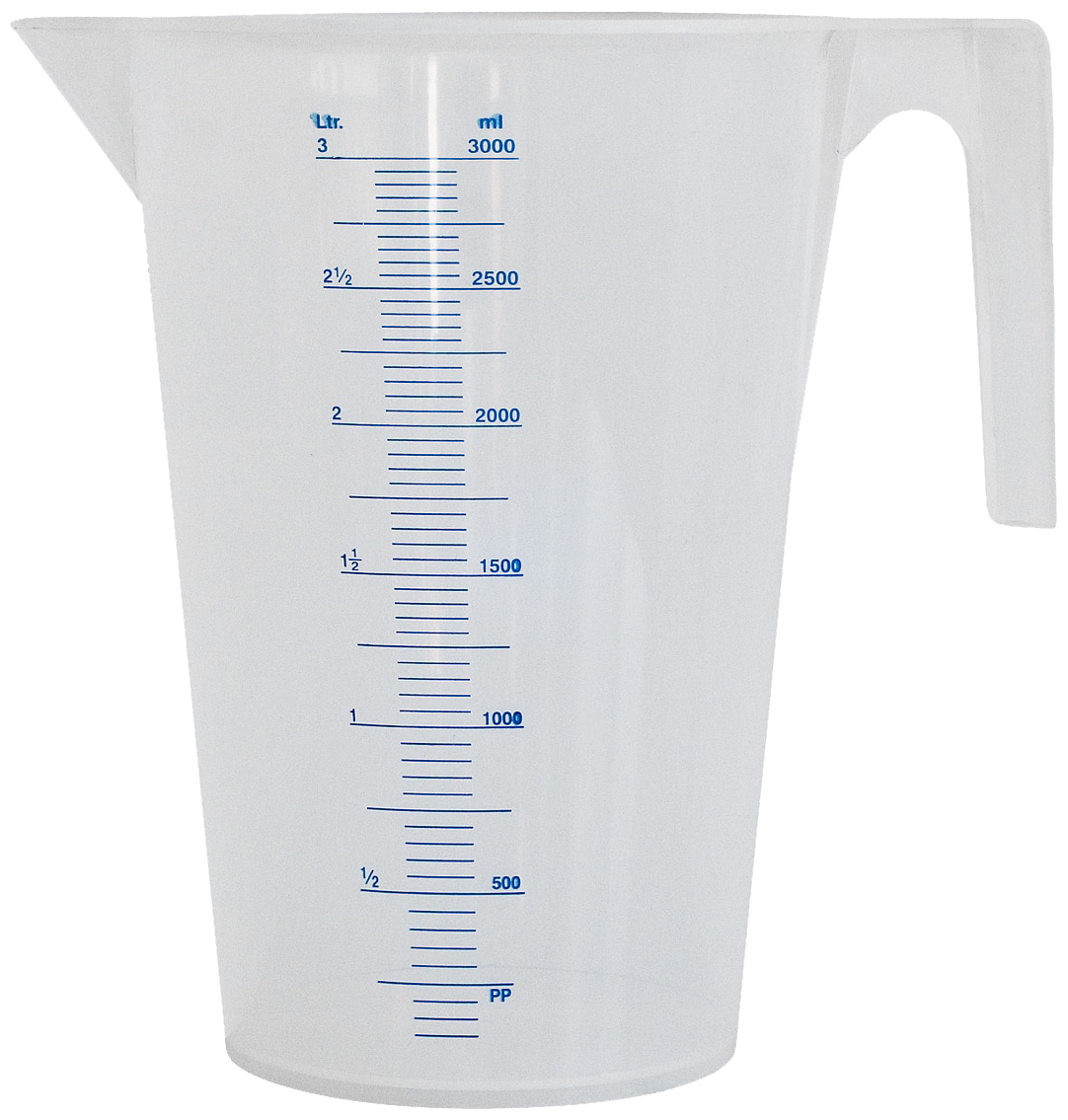 Målebæger transparent PP 3 ltr