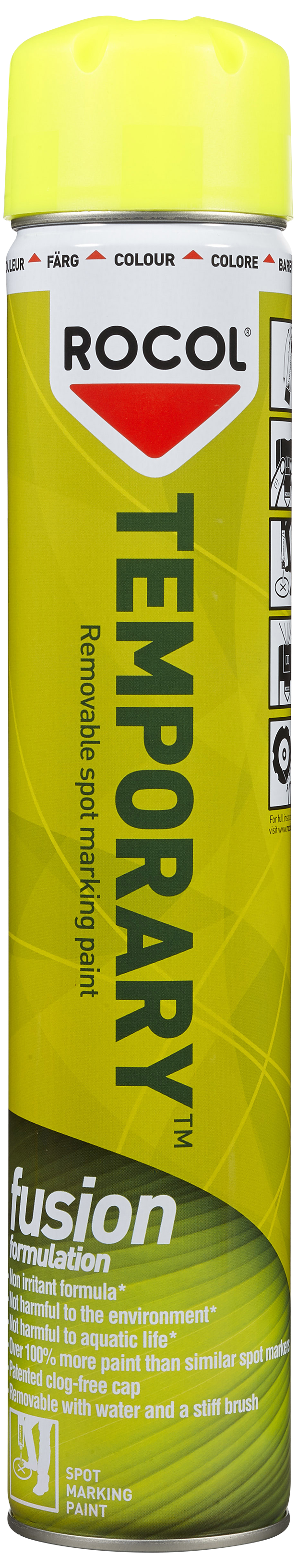 Rocol Temporary Fusion mærkespray gul 750ml