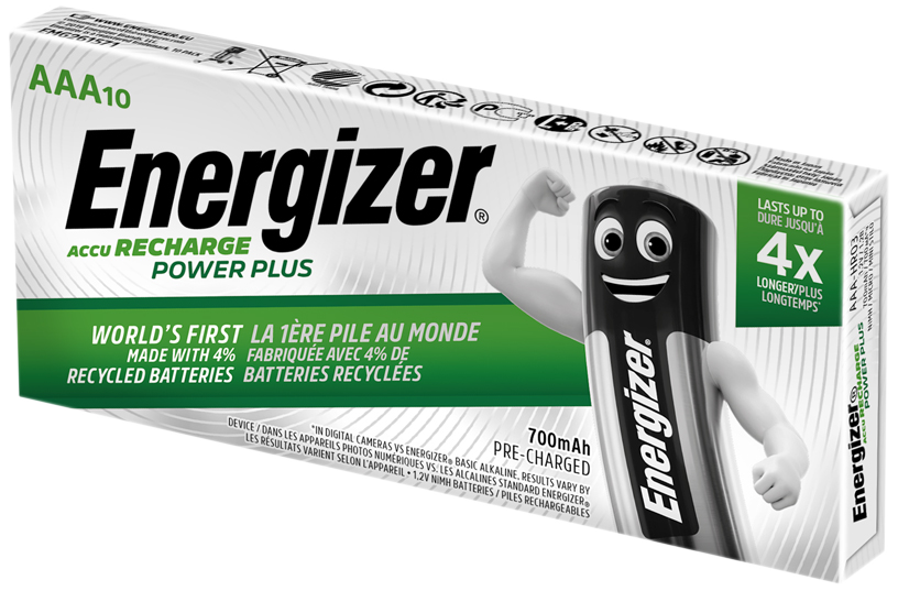 Energizer Power+ genopl. batteri AAA 700mAh, 10stk