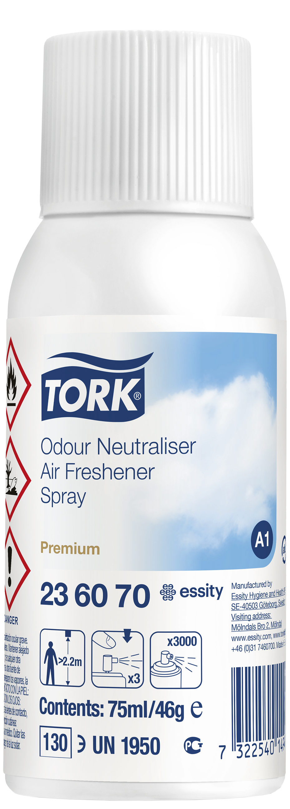 Tork luftfrisker Premium m/parfume spray, 12×75ml