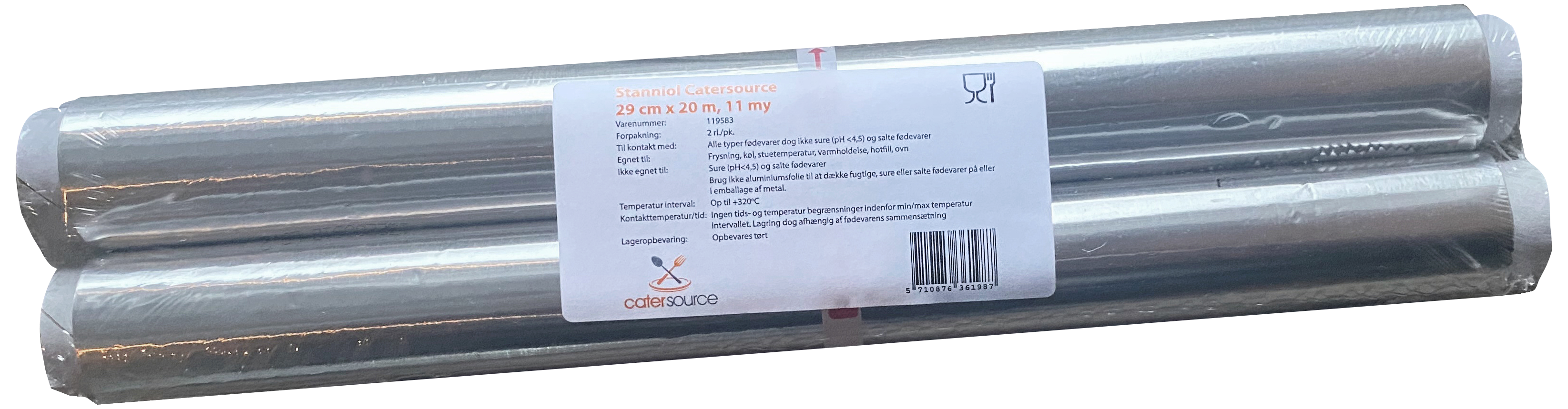 Stanniol CaterSource 11Âµ 29cm×20m, 12pk×2rl