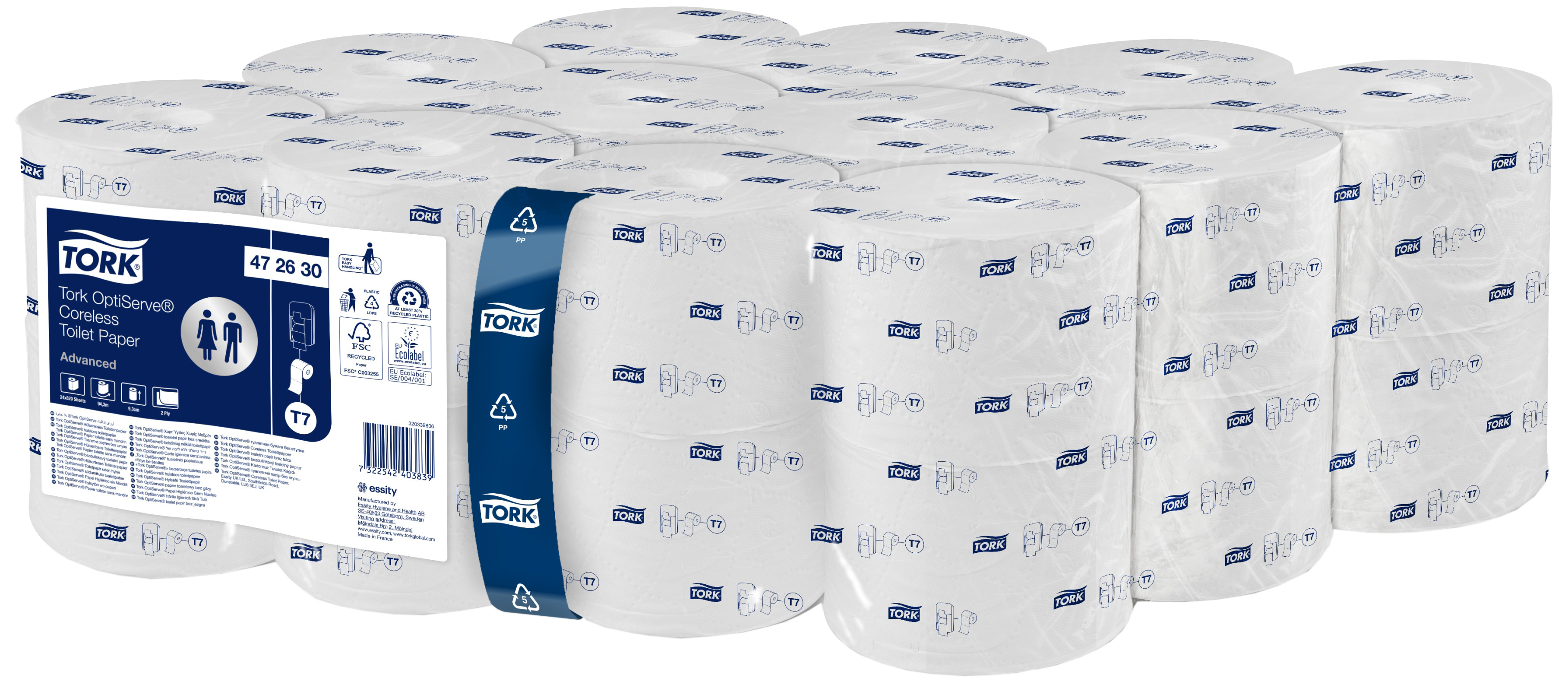 Toiletpapir Tork Advanced T7 OptiServe 94mtr, 24rl