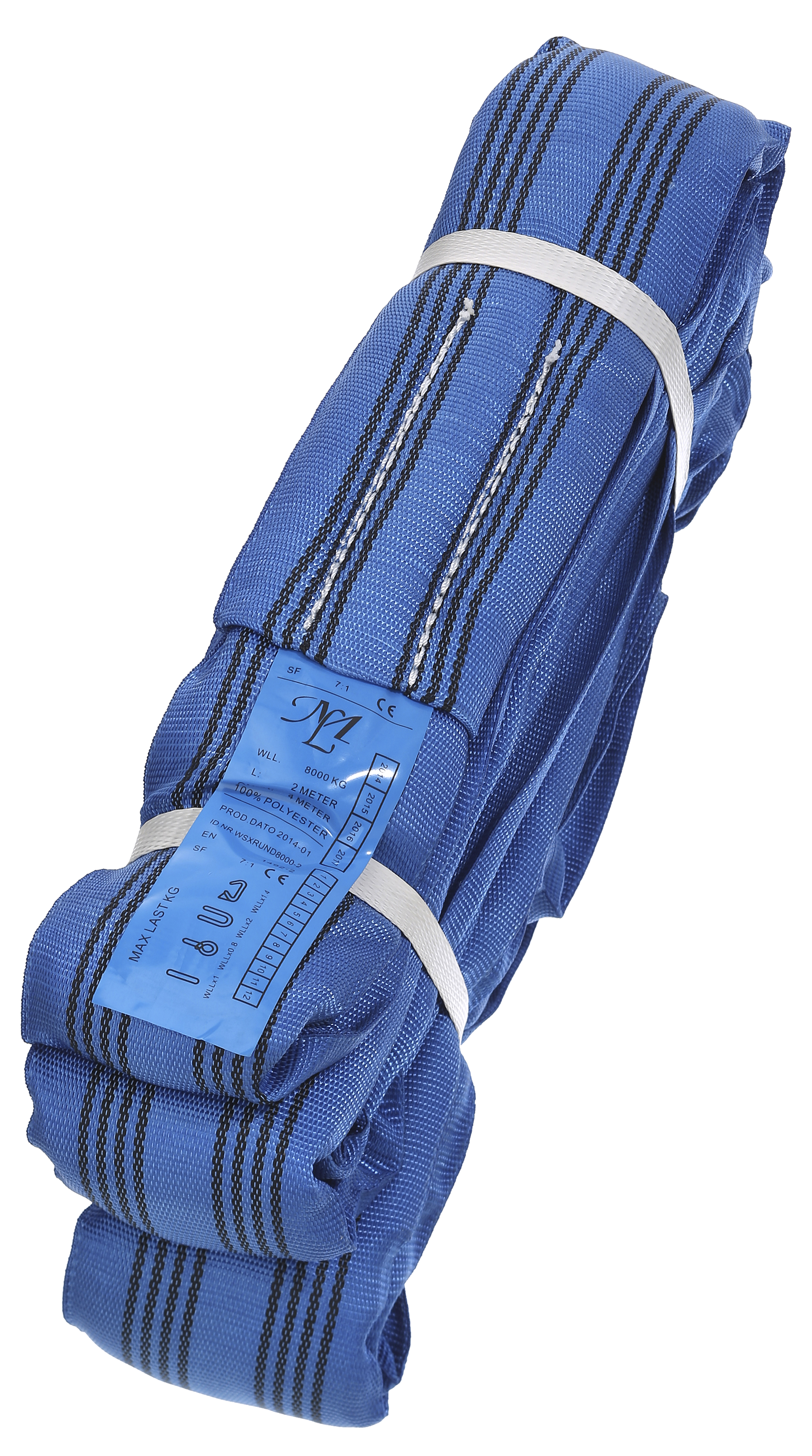 Rundsling dobbeltsyet blå 8T 3m