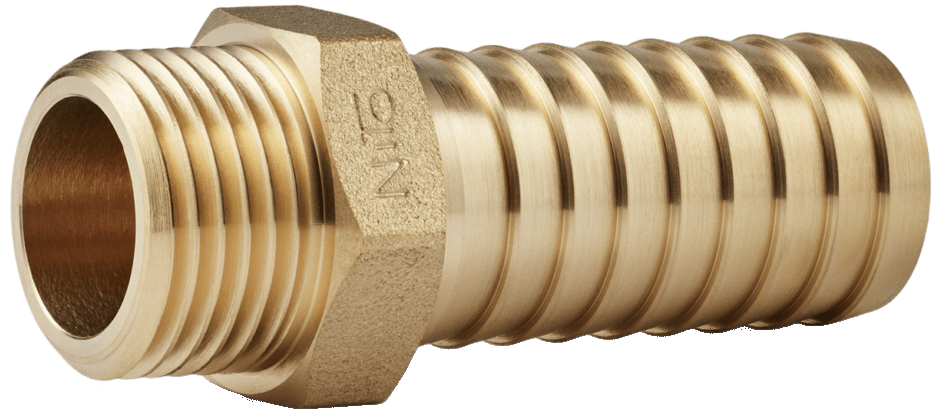 NiTo 3/4" slangenippel messing m/1/2" gev.nippel