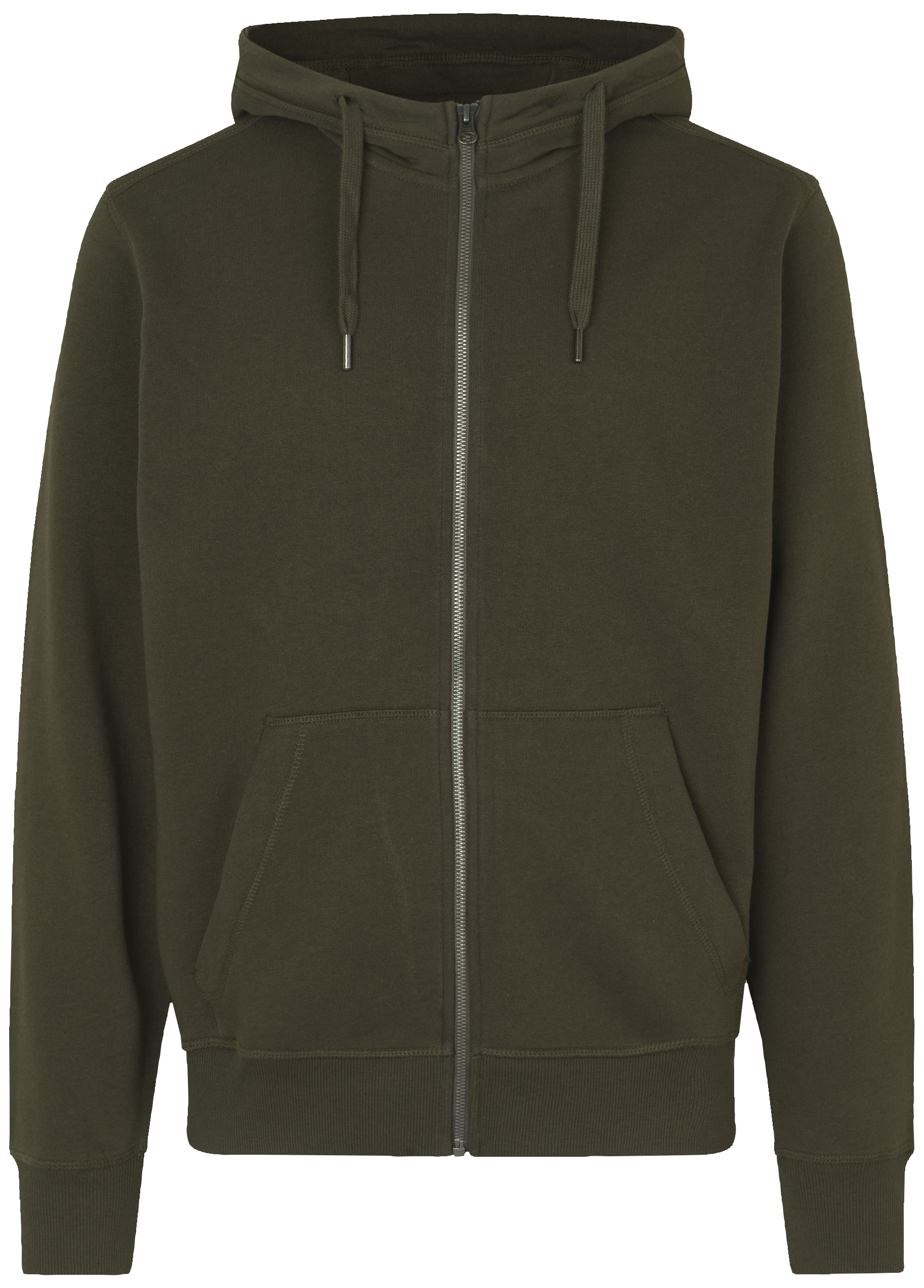 Core hætte-cardigan m/kængurulomme oliven S