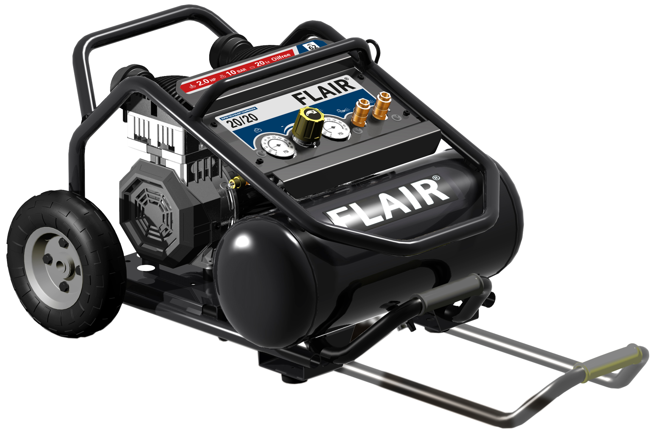 FLAIR 20/20 kompressor, 230v. 2,0 hk, oliefri