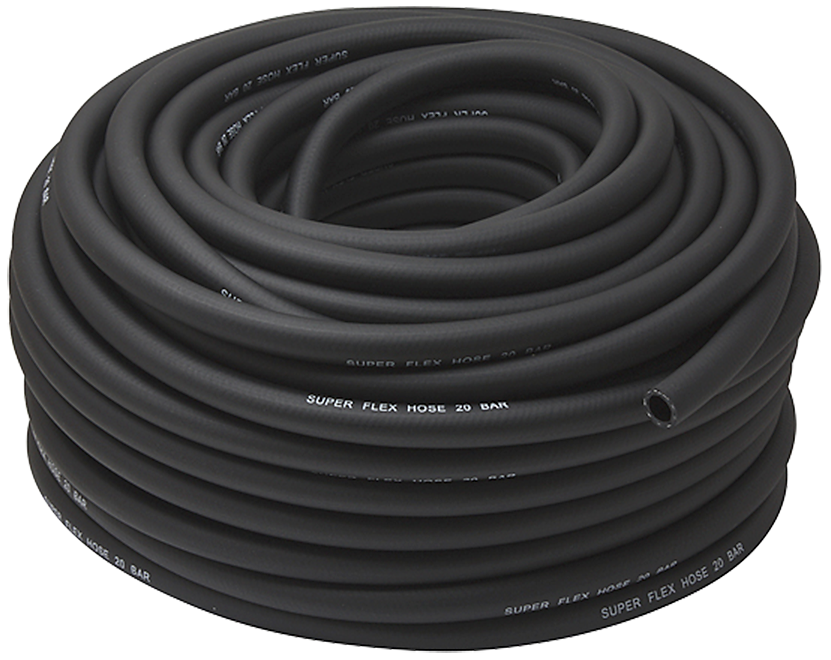 Flair trykluftslange 3/8" sort polymer/gummi, 50m