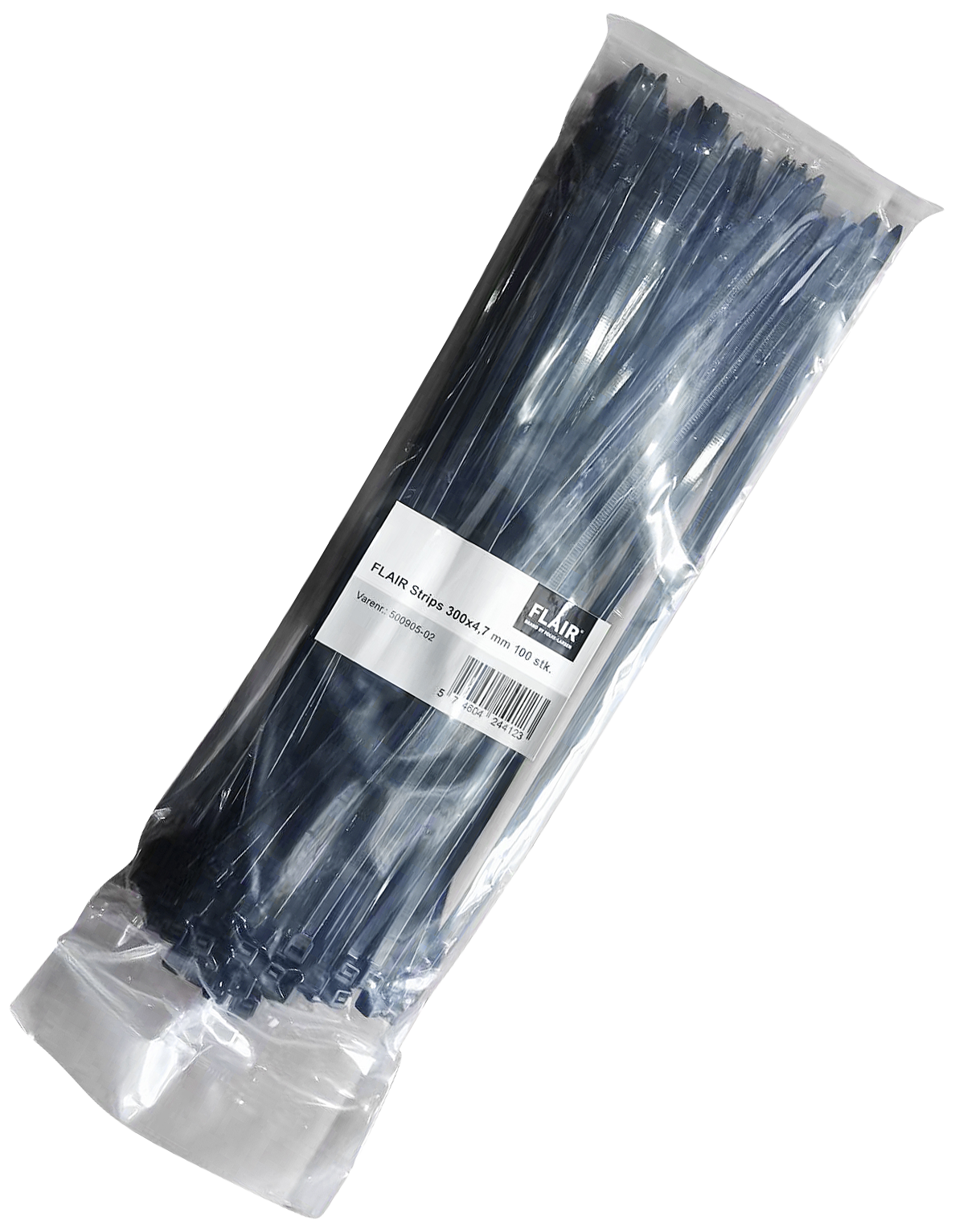 Flair kabelbindere 300×4,7mm sorte, 100stk