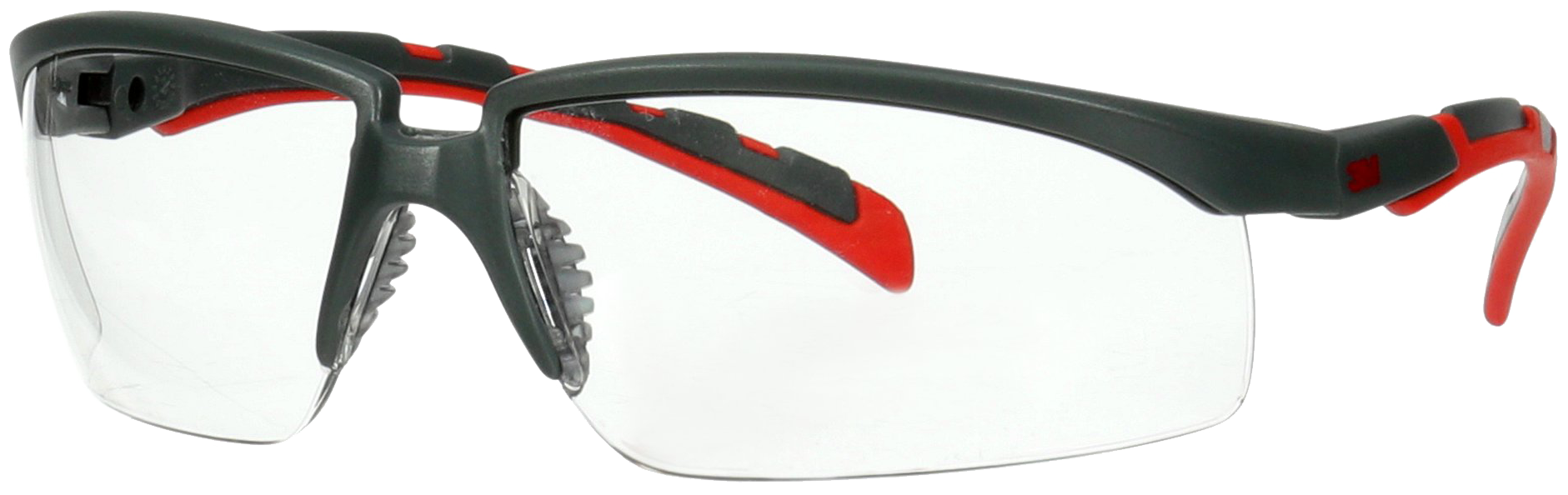 Solus 2000 besk.brille grå/rød stel klar glas