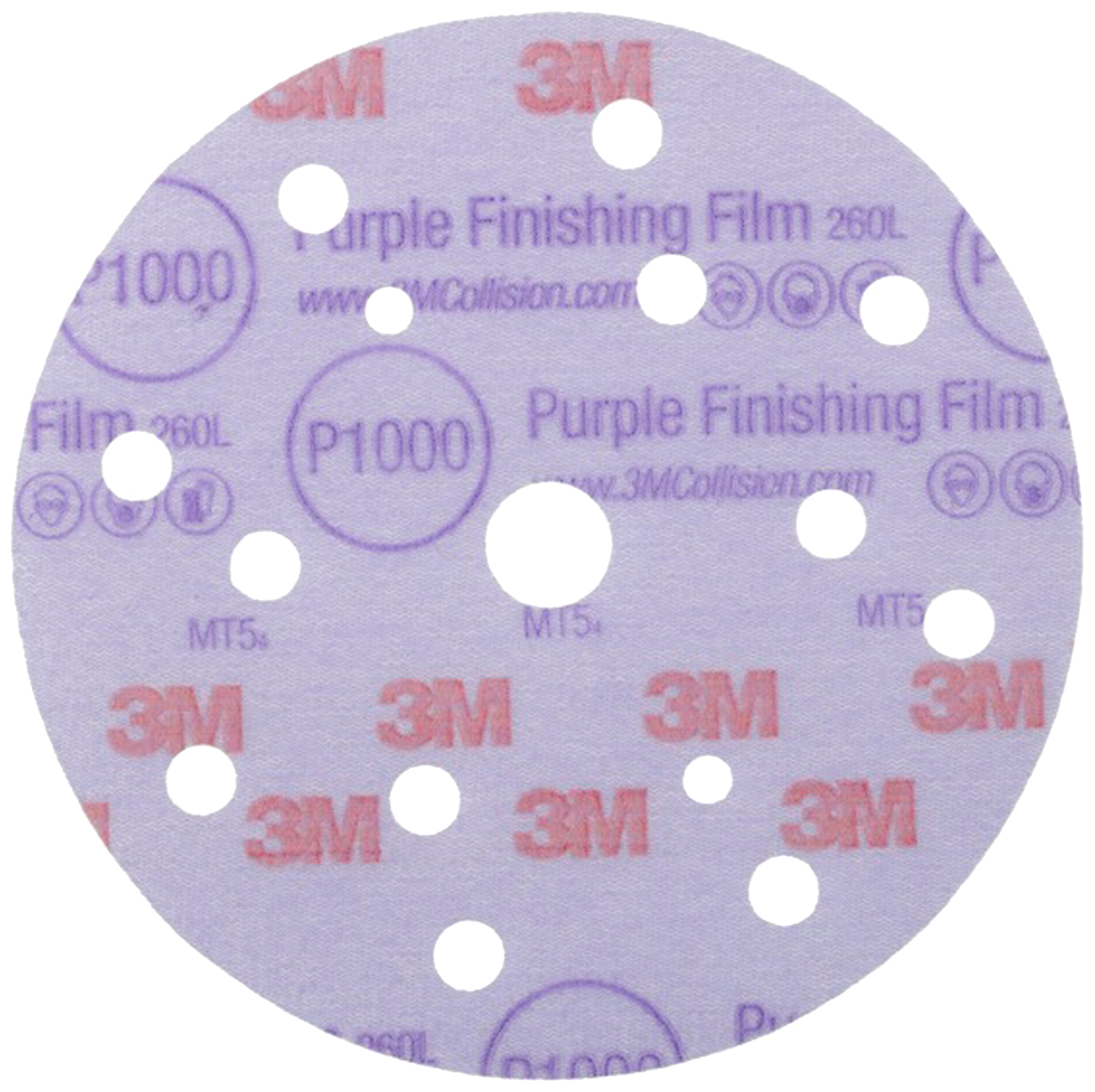 Sliberondel Hookit 260L+ 15 huller P1000 150 mm