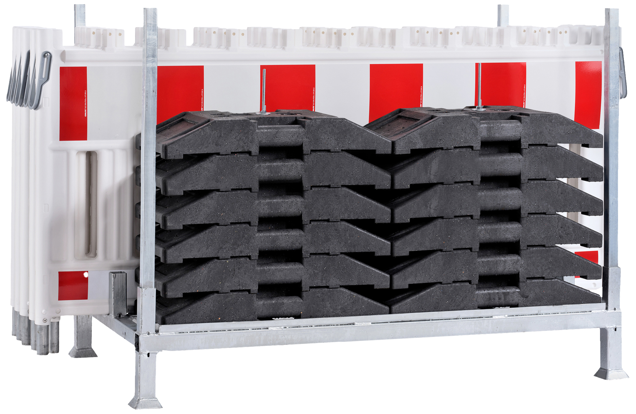 Spærrebomsæt, 10 bomme 200×100cm + 12 fødder