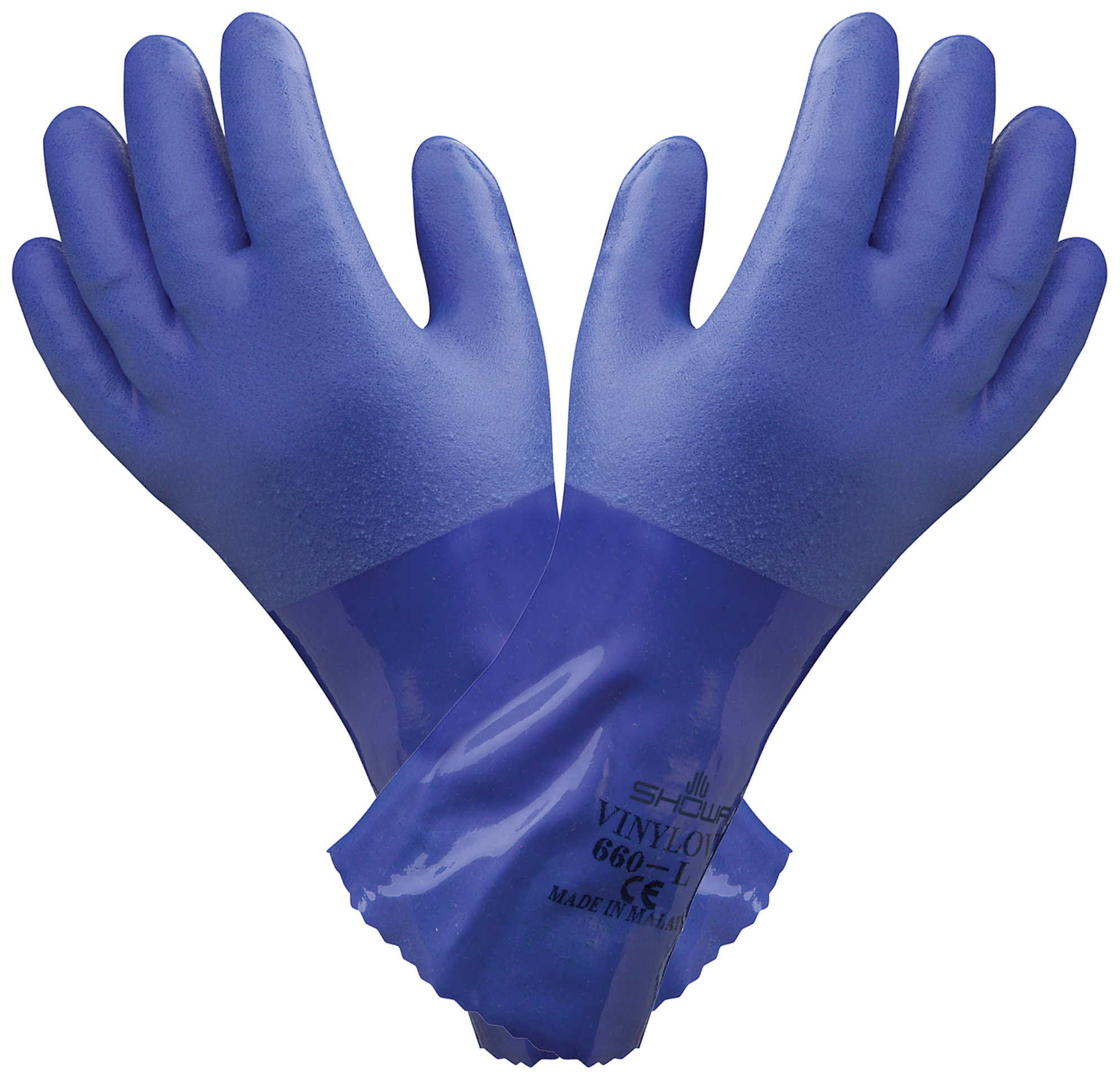 Showa PVC-handske oliebest. blå heldyp 660-11