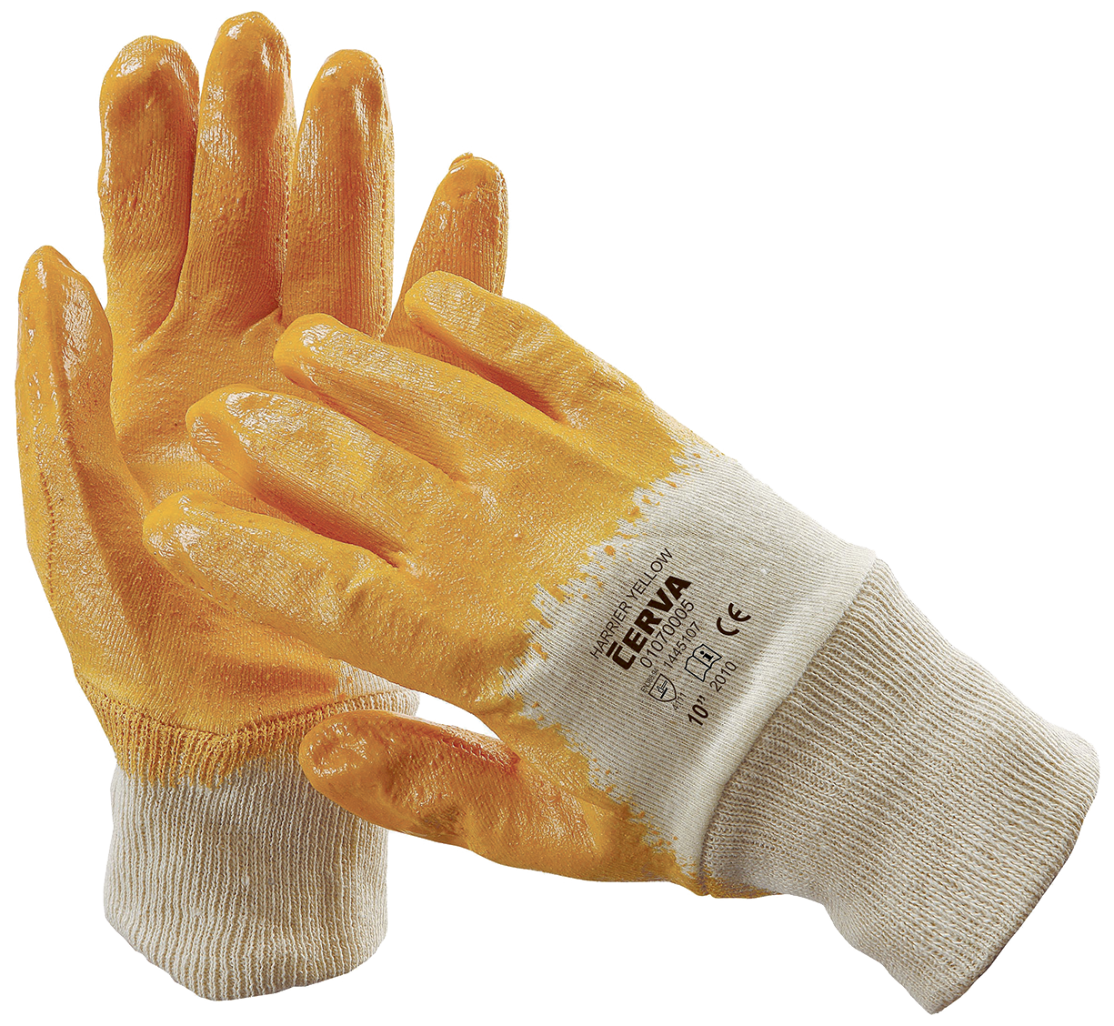 Cerva Harrier Yellow arbejdshandske 3/4-dyp st.10