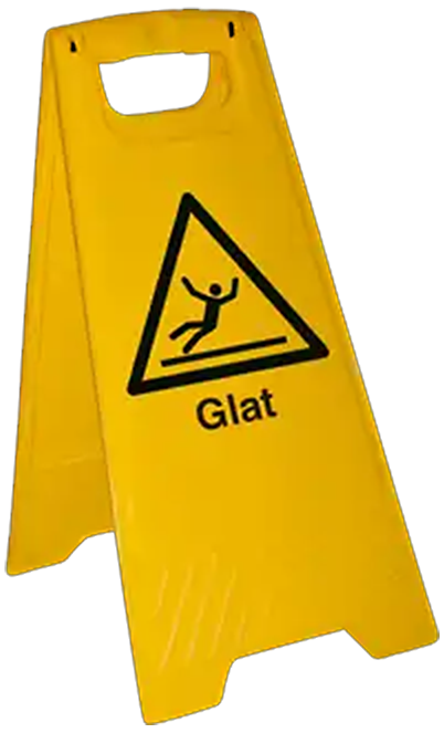 Advarselsskilt fritstående/flytbart 'gulv glat'