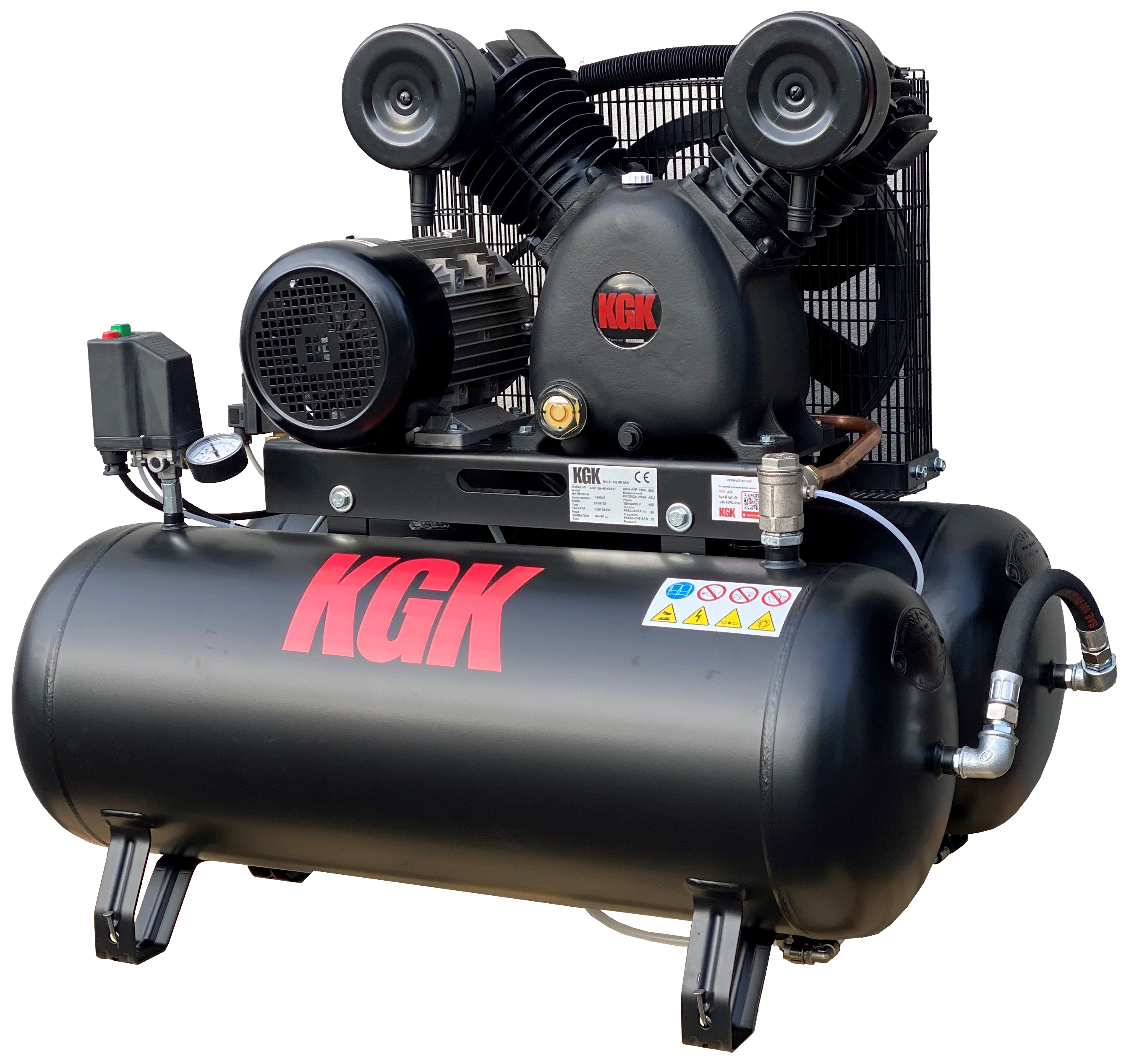 Kompressor 90+90/55SW 450l/m 5,5HK 400V 2×90l tank