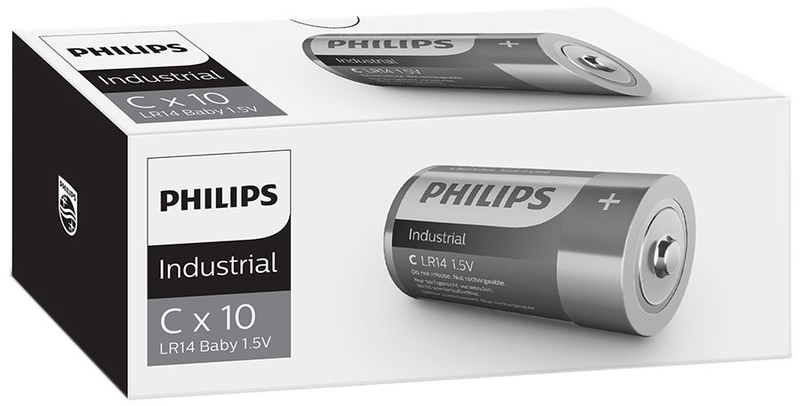 Philips Industrial alk. batteri C/LR14 1,5V, 10stk
