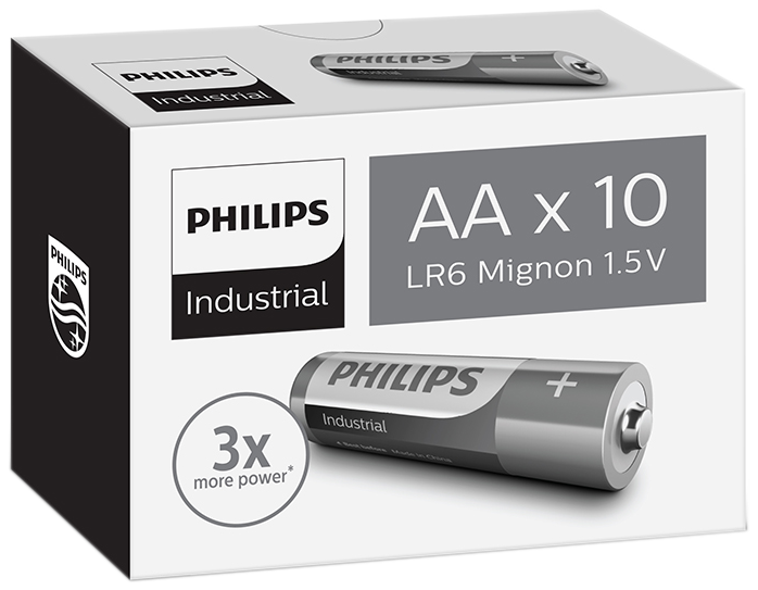 Philips Industrial alk. batteri AA/LR6 1,5V, 10stk