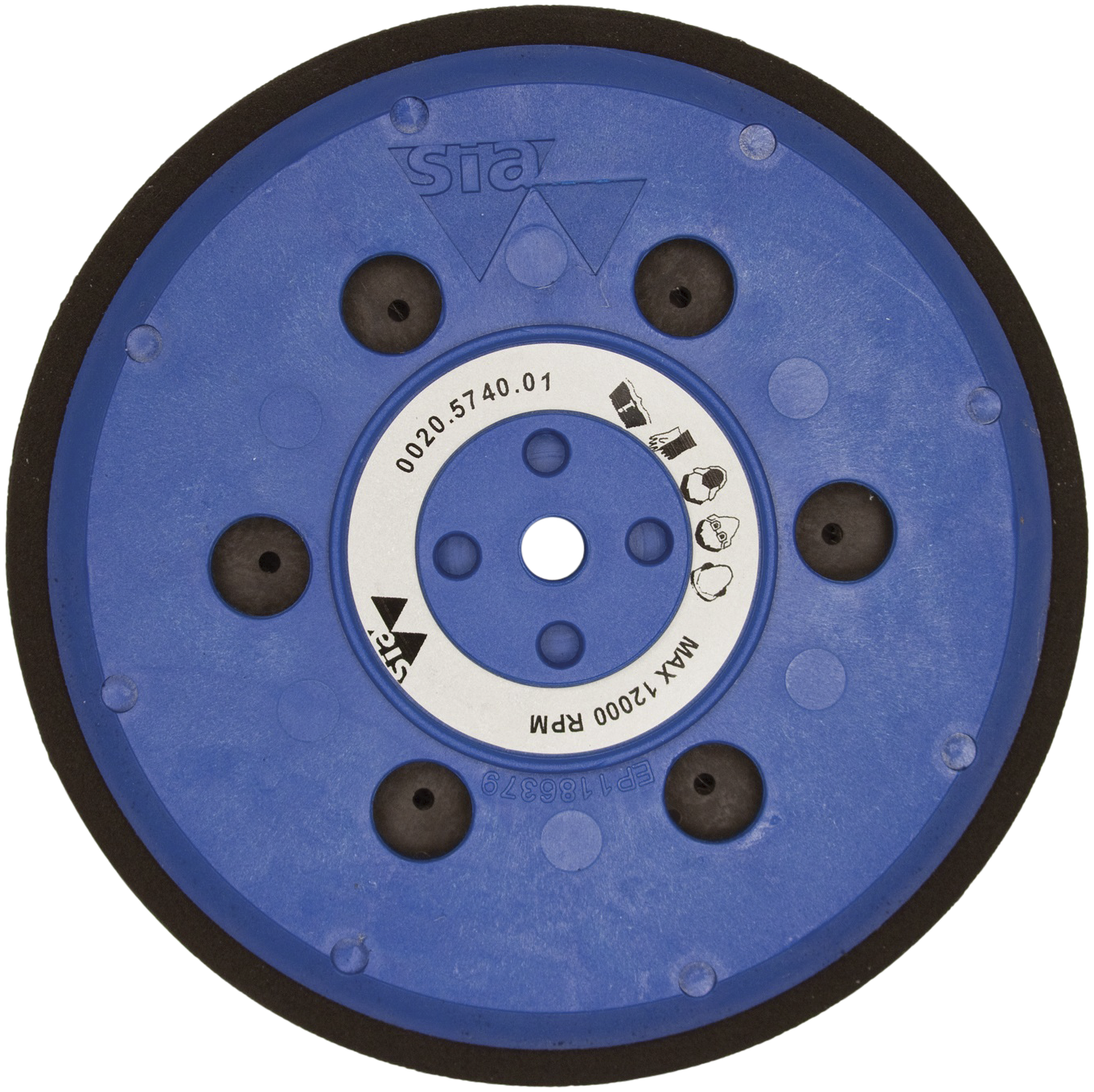 Bagskive t/velcrorondel blød ø150×18 H103 5/16-M8