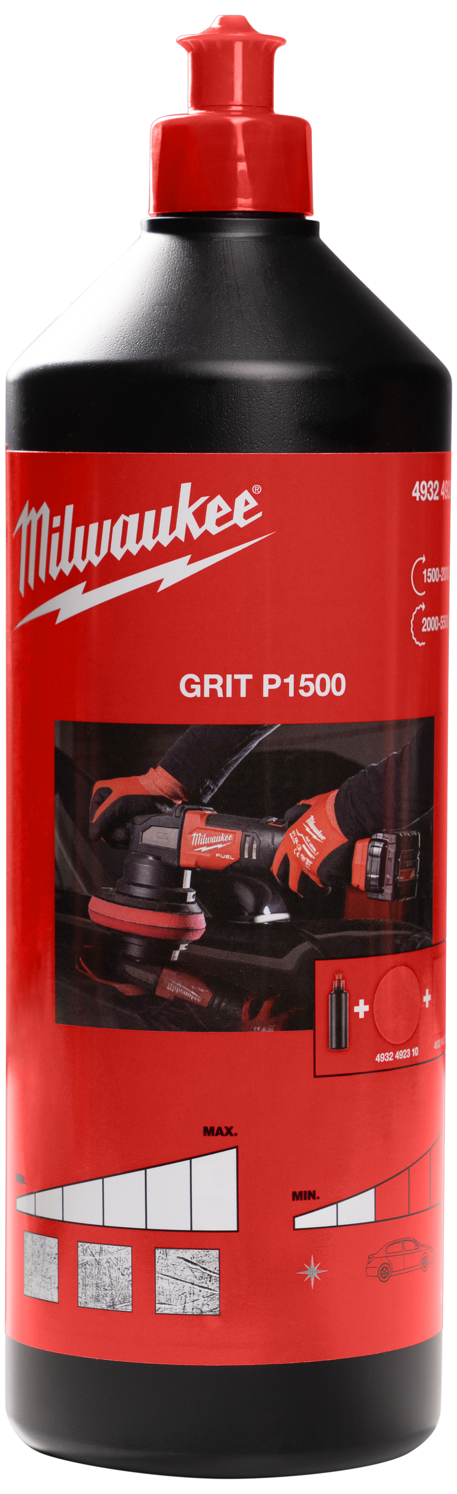 Polérmiddel rød grov P1500 1 ltr