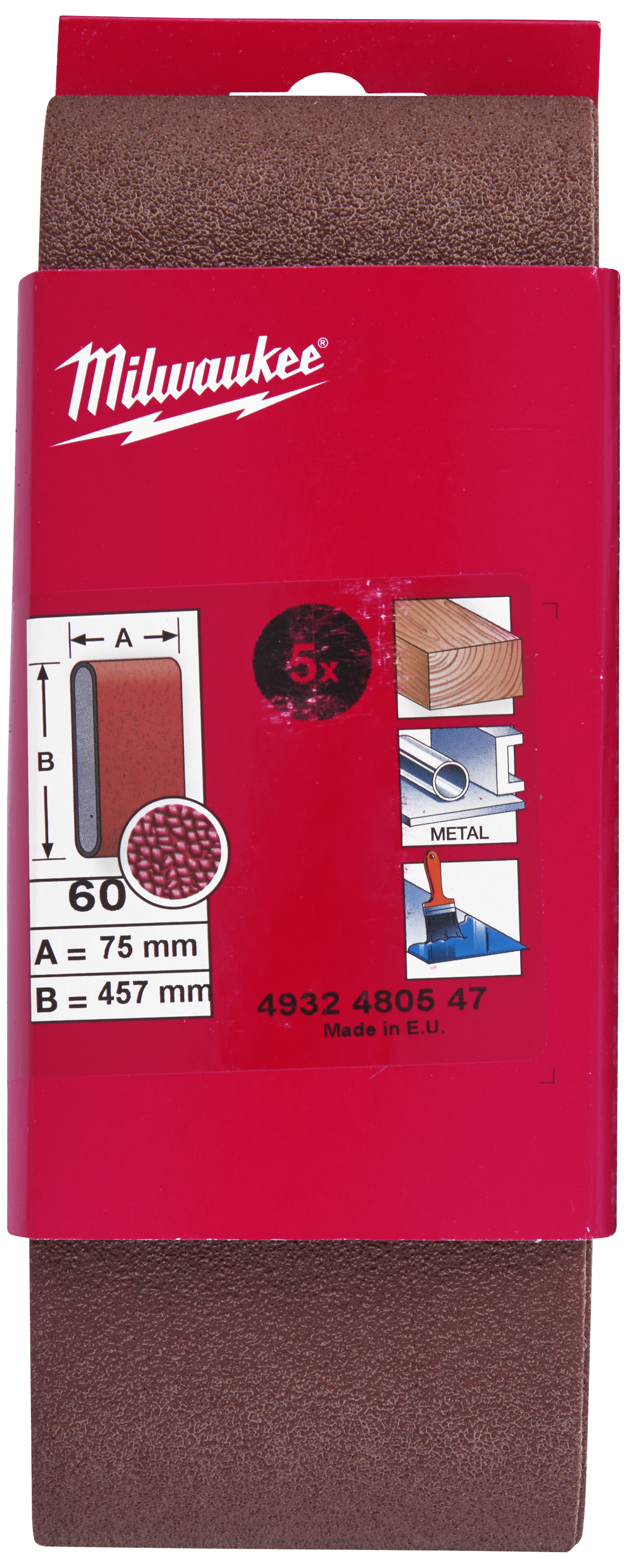 Slibebånd 75×457mm t/M18 FBTS75 K60, 5stk