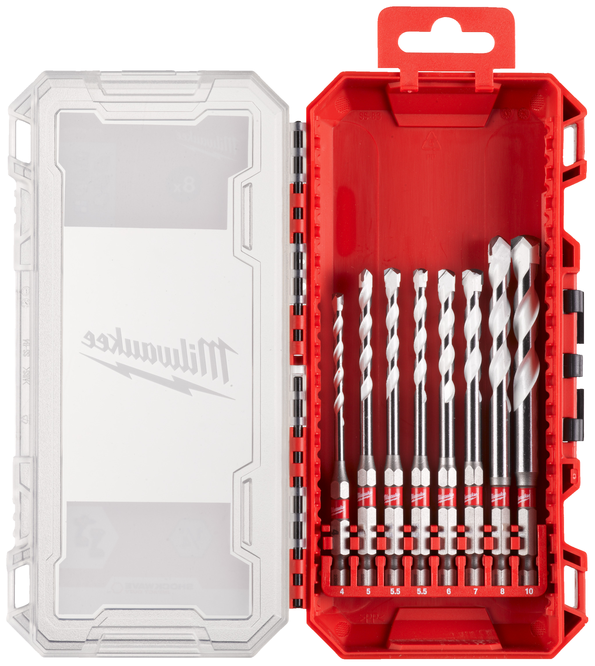 Universalbor m/HM-spids & 1/4" 6kt skaft, sæt 8stk