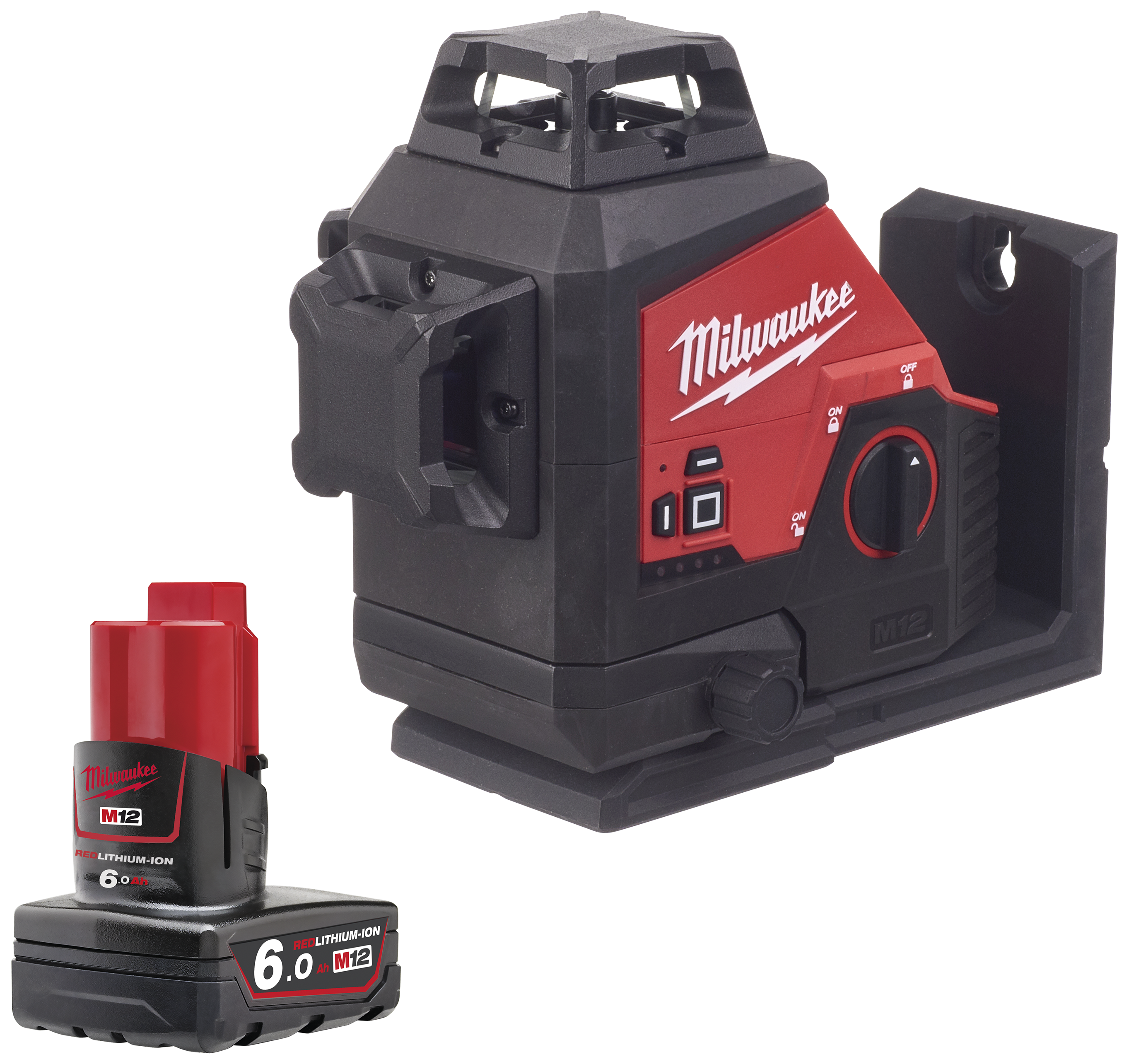 Laser 3-plans 360Â° grøn, powerpack M12 3PL-601C