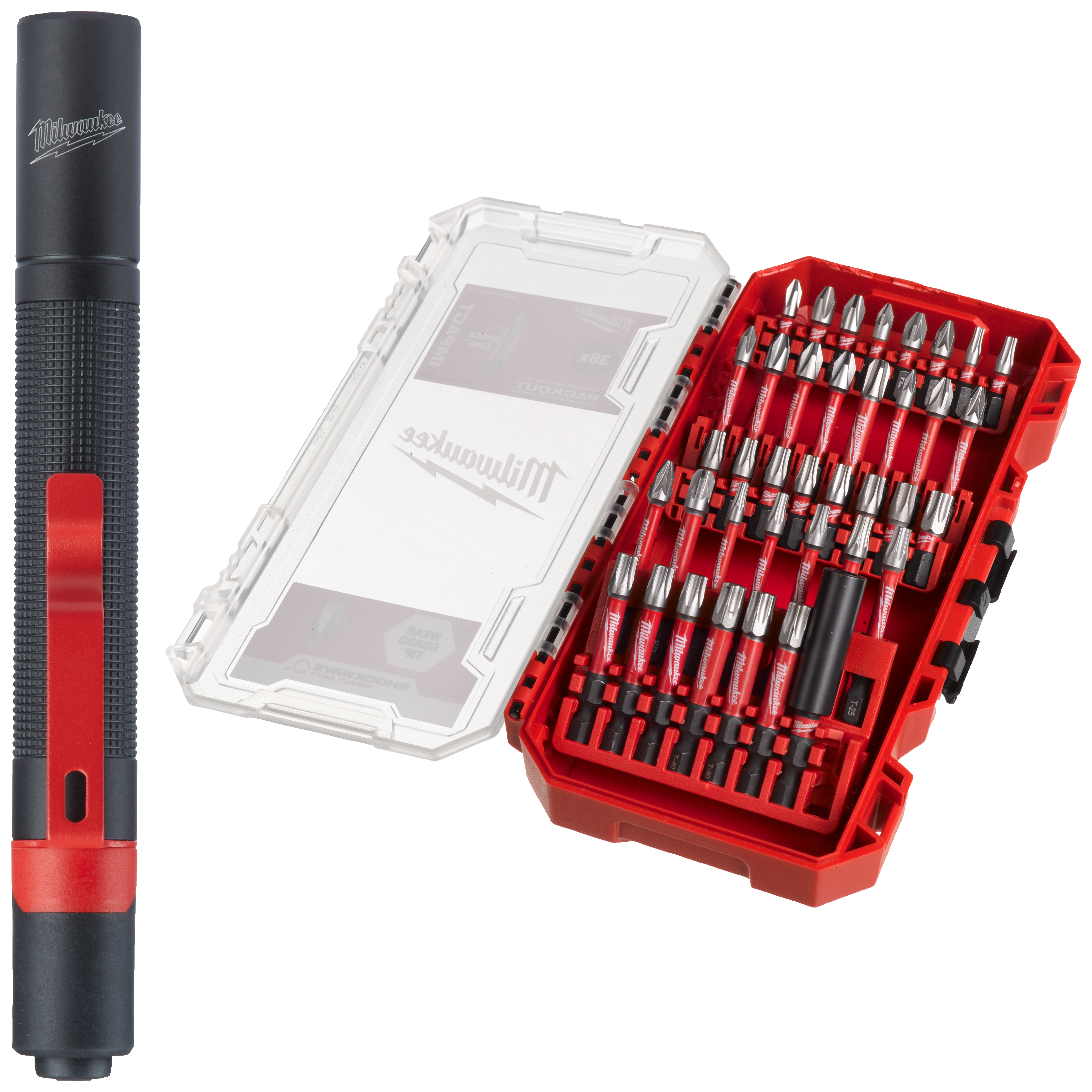 Slagbitssæt 1/4", 39dele + IPL-LED minilygte