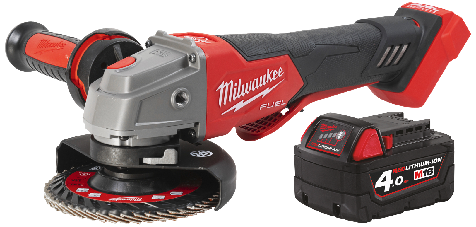 Sampak M18: Vinkelsliber FSAGV125XPDB-0X+batt. B4