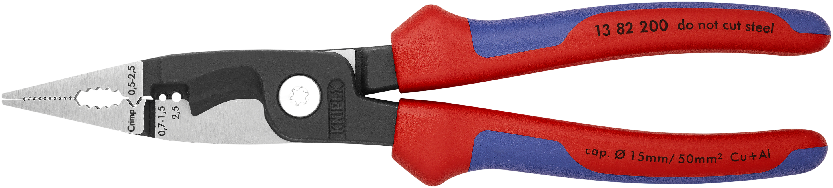 El-installationstang sort 13 82 200 mm