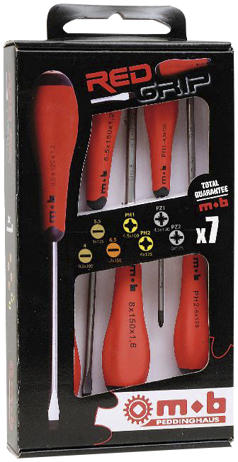 Skruetrækkersæt kombi 3×slids/2×PZ/2×PH