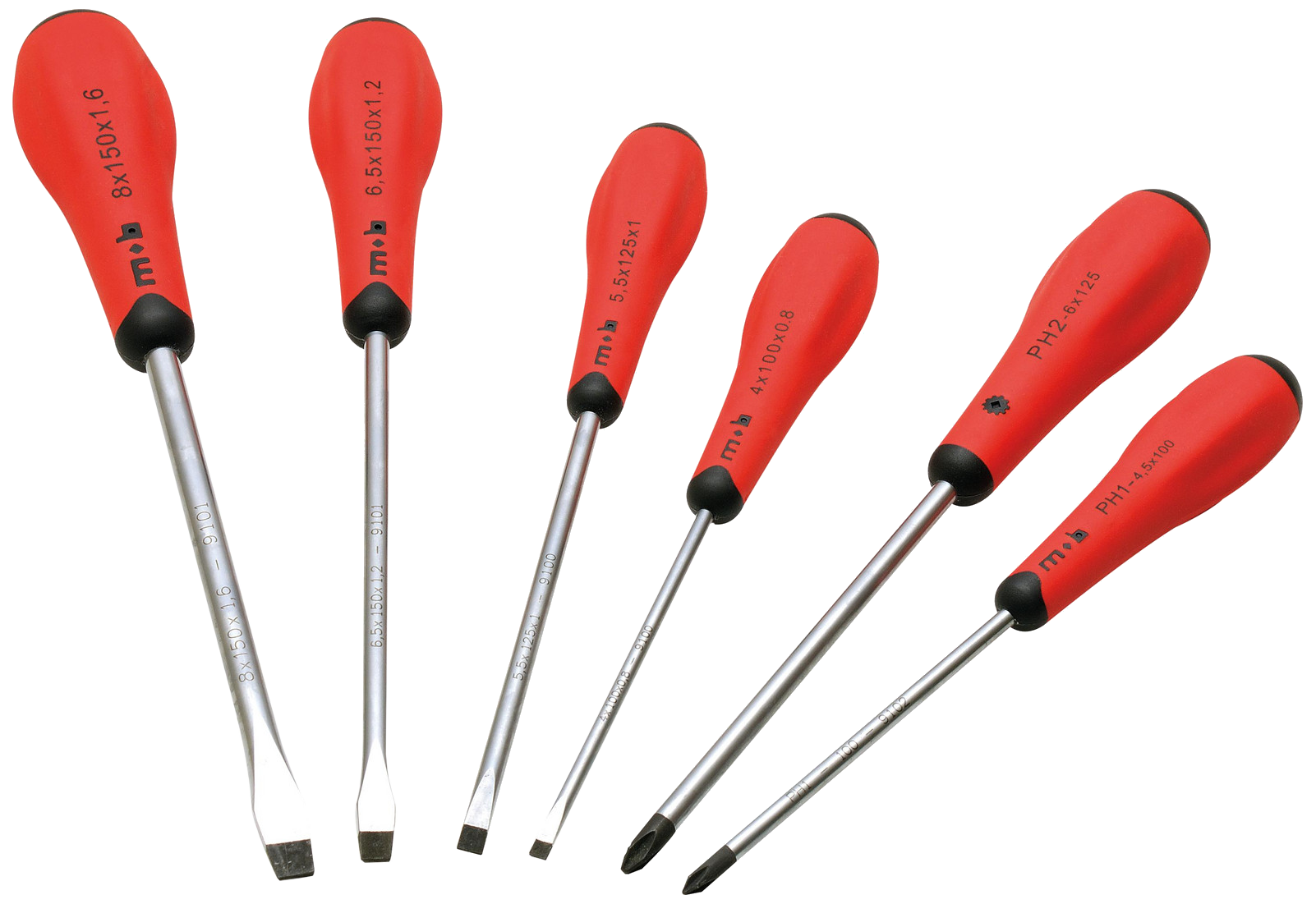 Peddinghaus RedGrip skruetrækkersæt kærv-PH, 6stk