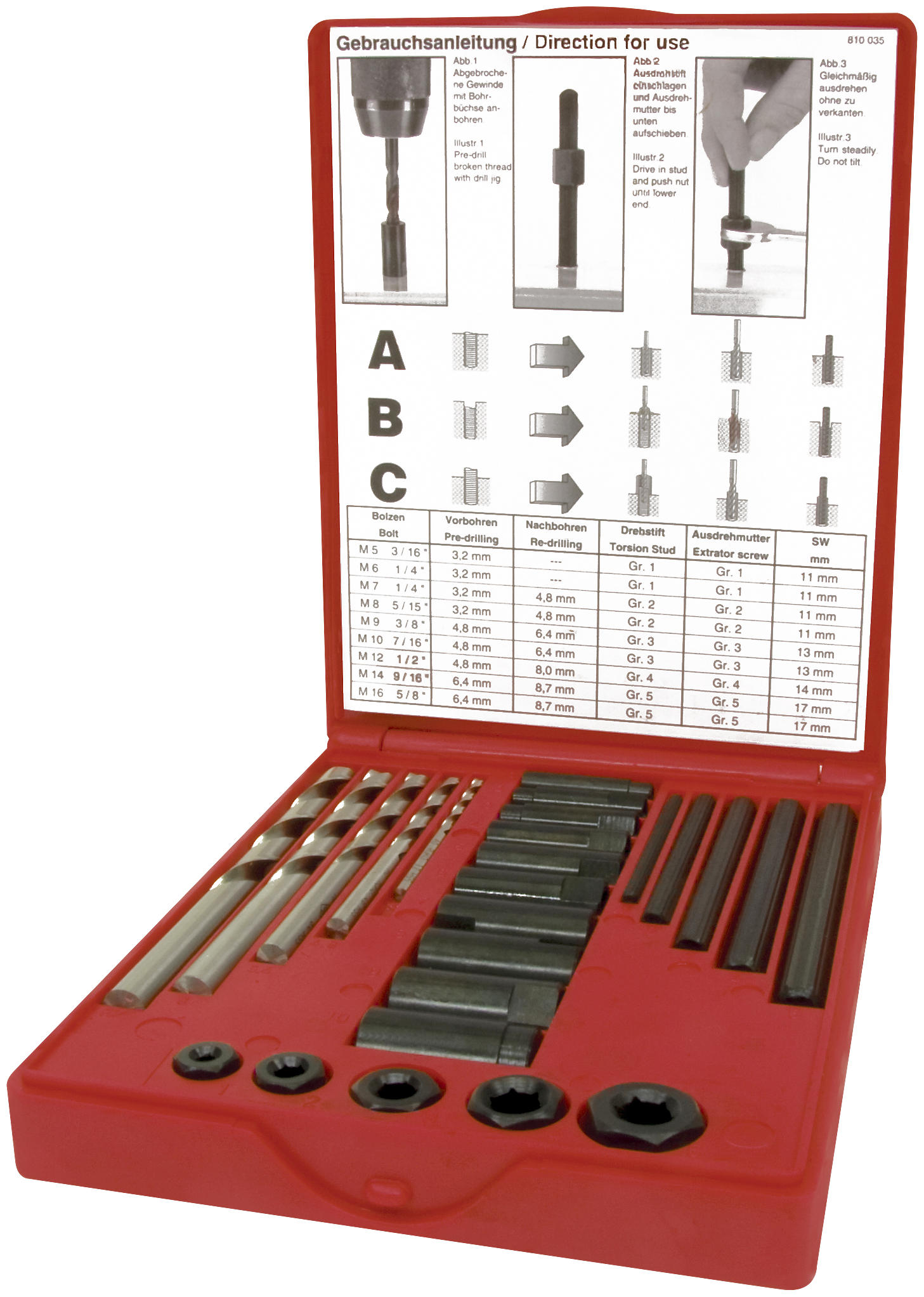 Skrueuddrejersæt M5-M16, 25 dele i kuffert