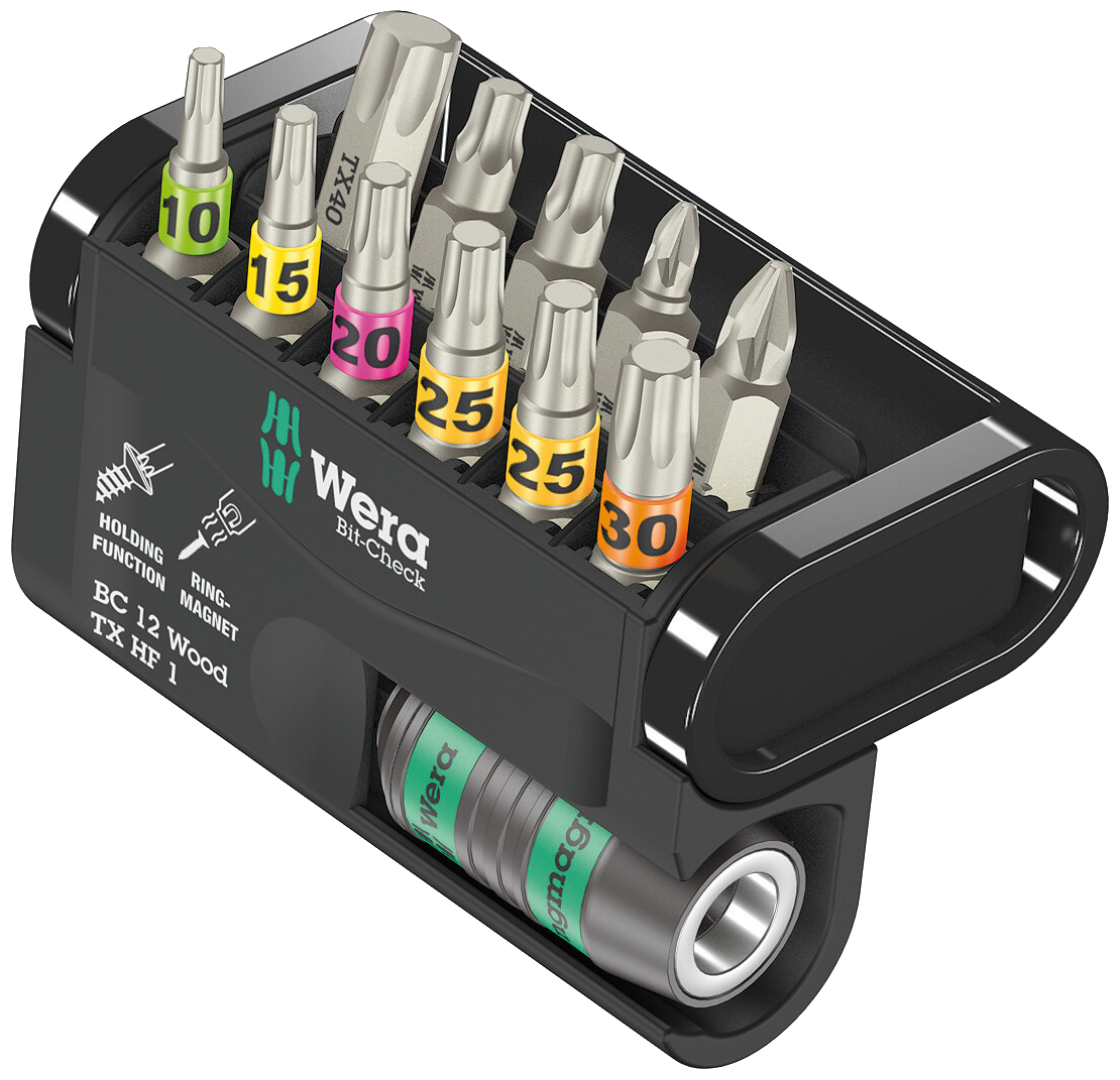 Bitssæt BC 12 Wood TX HF1, 11 bits + holder
