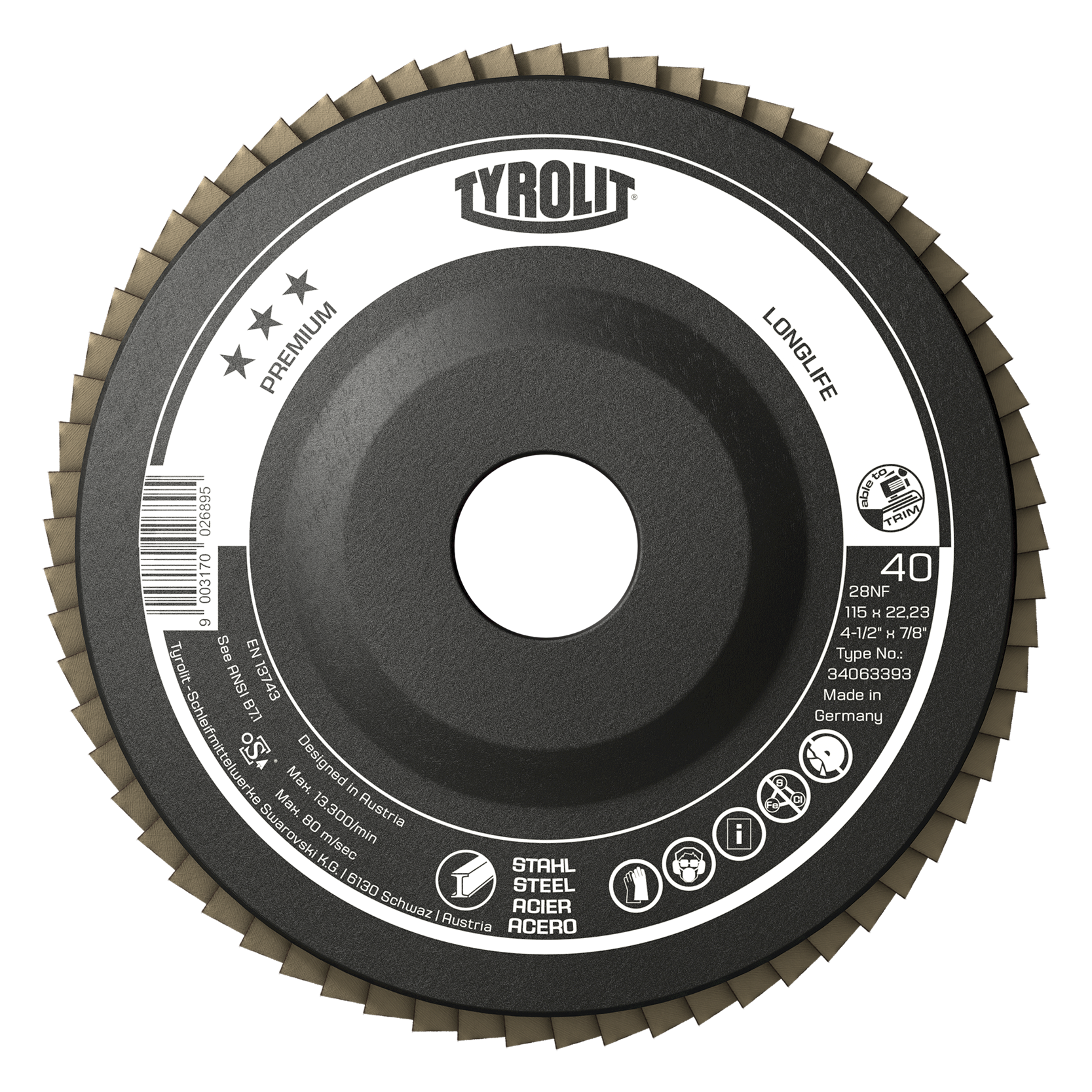 Lamelskive Premium 28ELNF ø125 ZA80-B